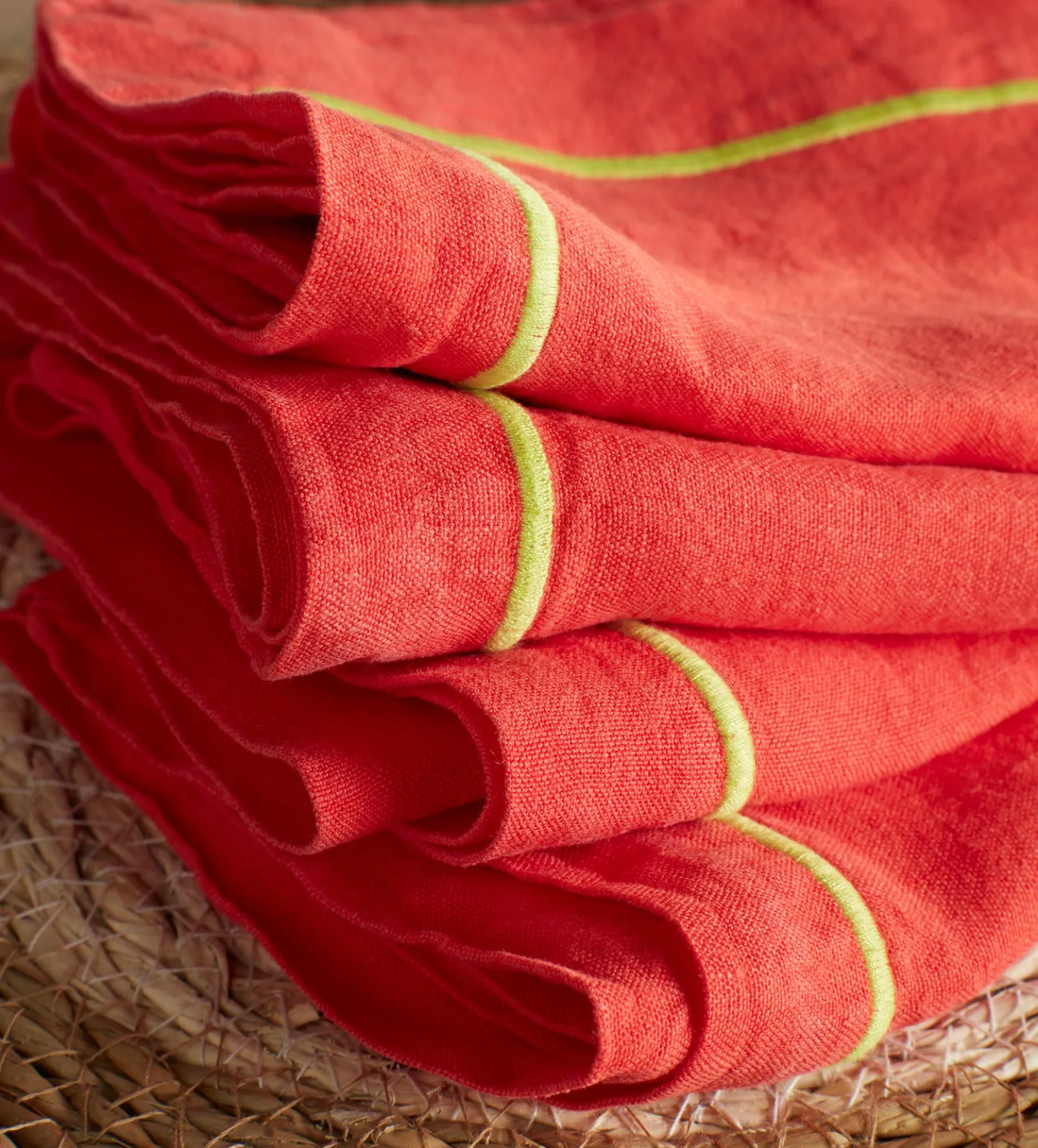 Glassette Tomato 100% Linen Napkins