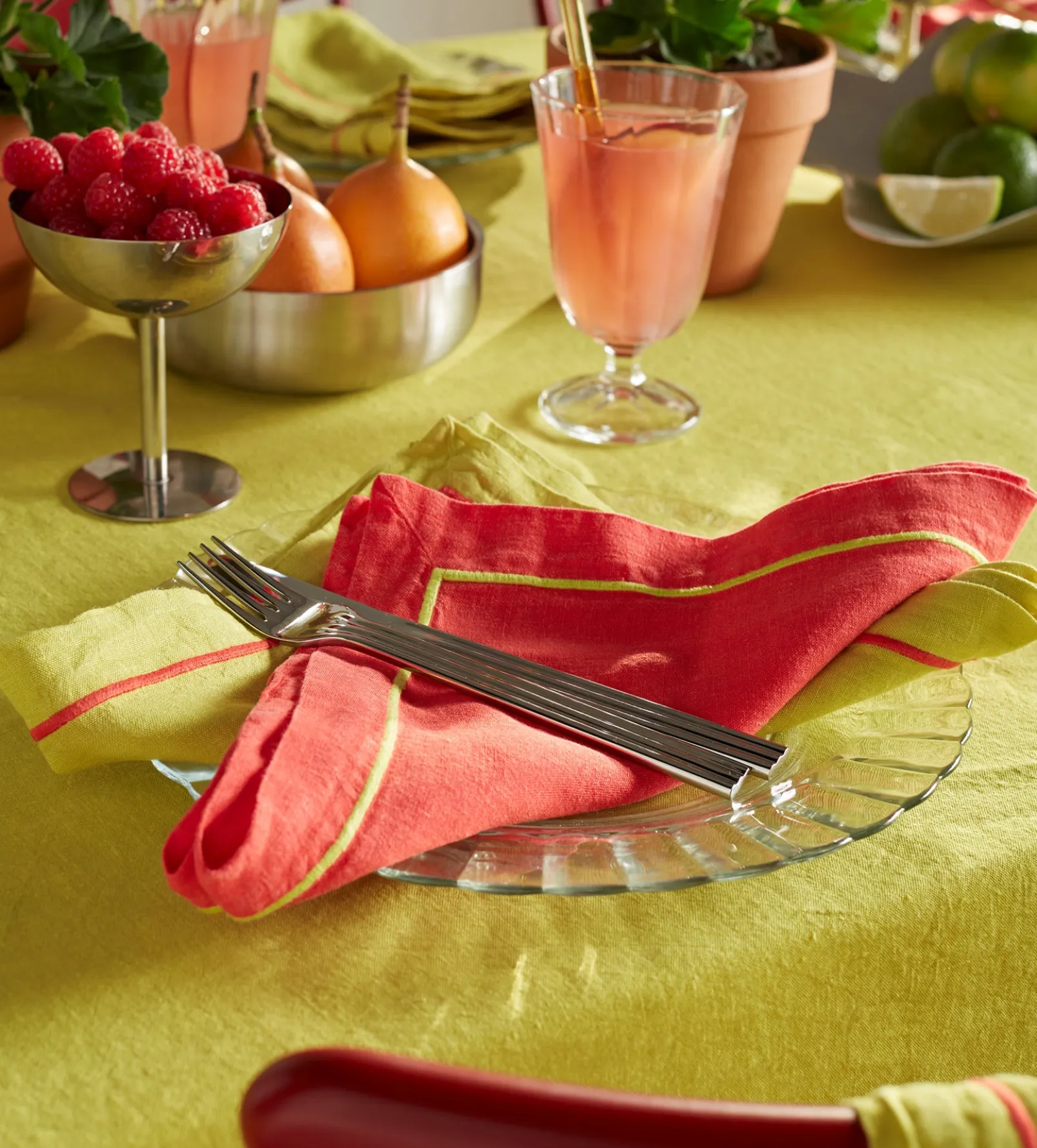 Glassette Tomato 100% Linen Napkins