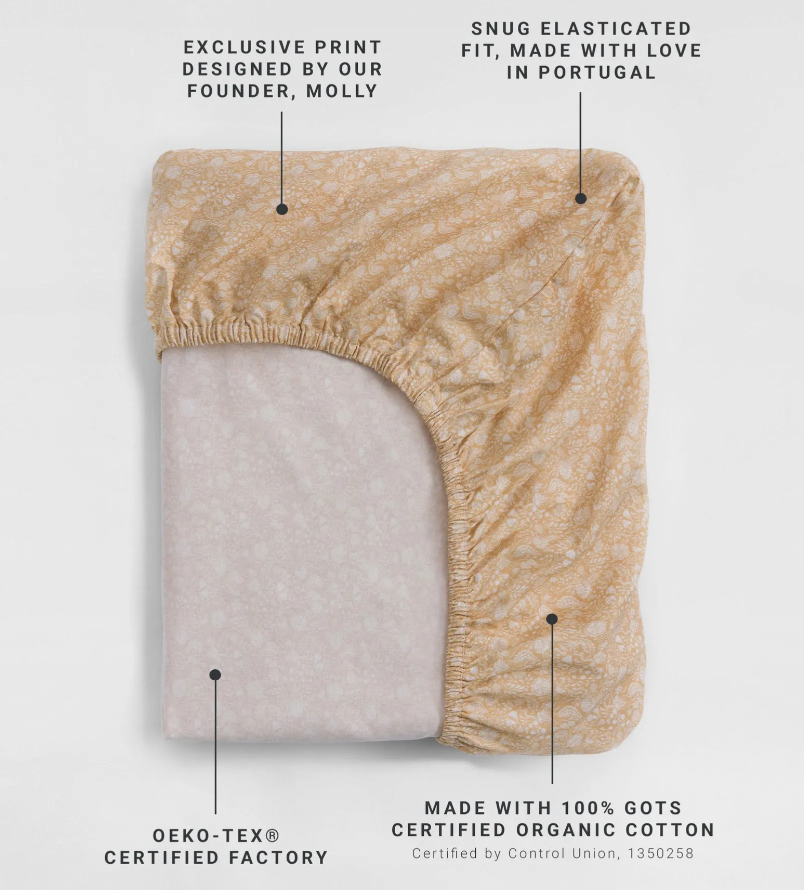 Honey Elle 100% Organic Cotton Fitted Sheet