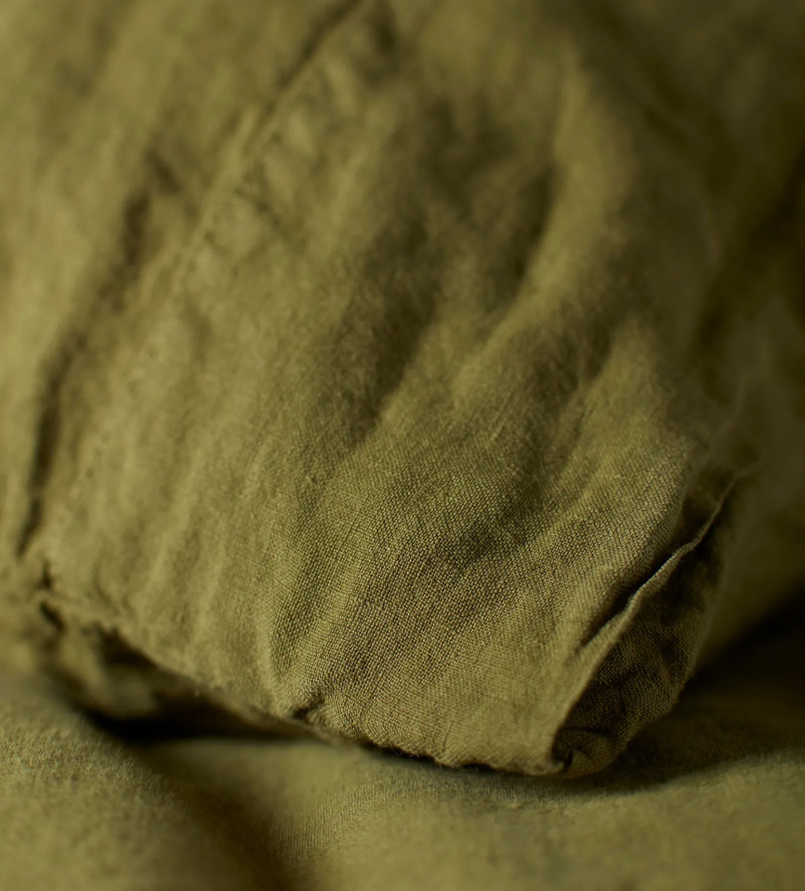 Moss Green 100% Linen Housewife Pillowcase