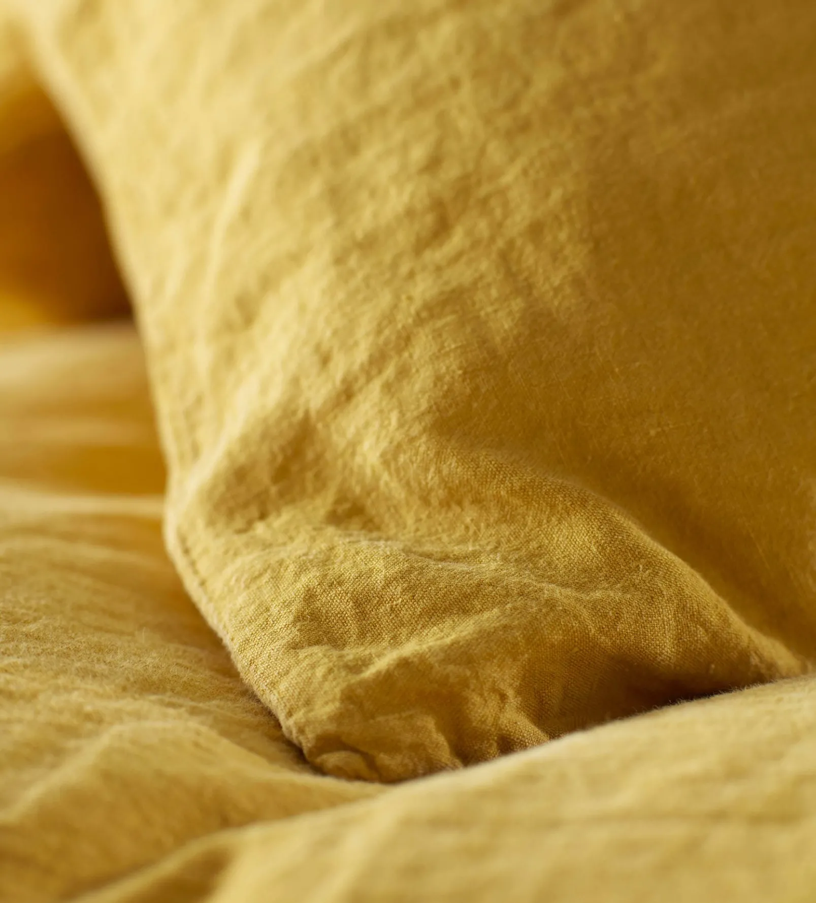 Mustard Yellow 100% Linen Housewife Pillowcase