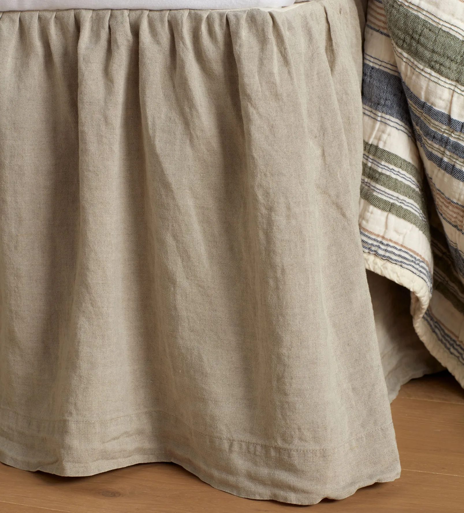 Natural 100% Linen Frill Valance