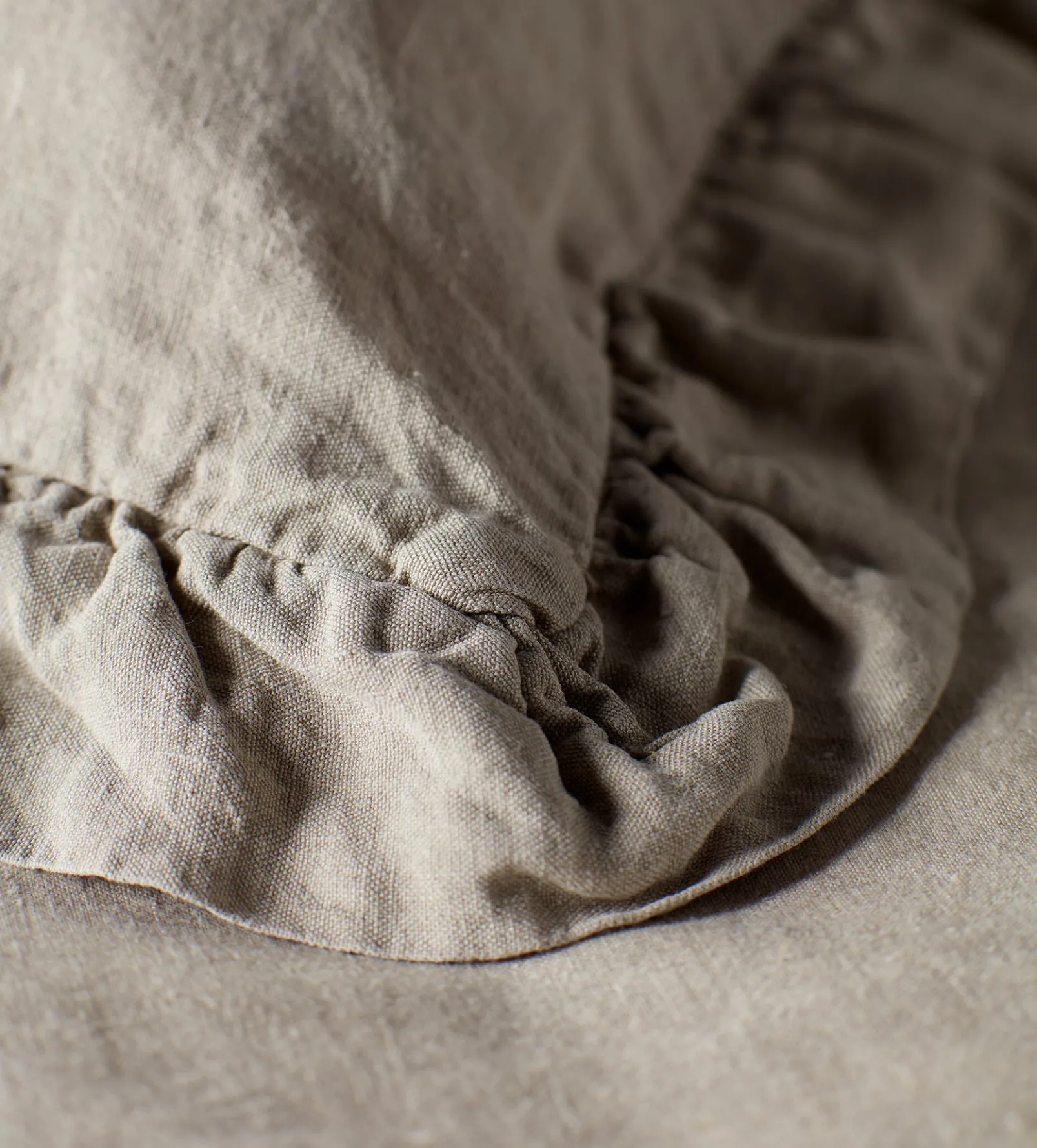 Natural 100% Linen Frill Pillowcase