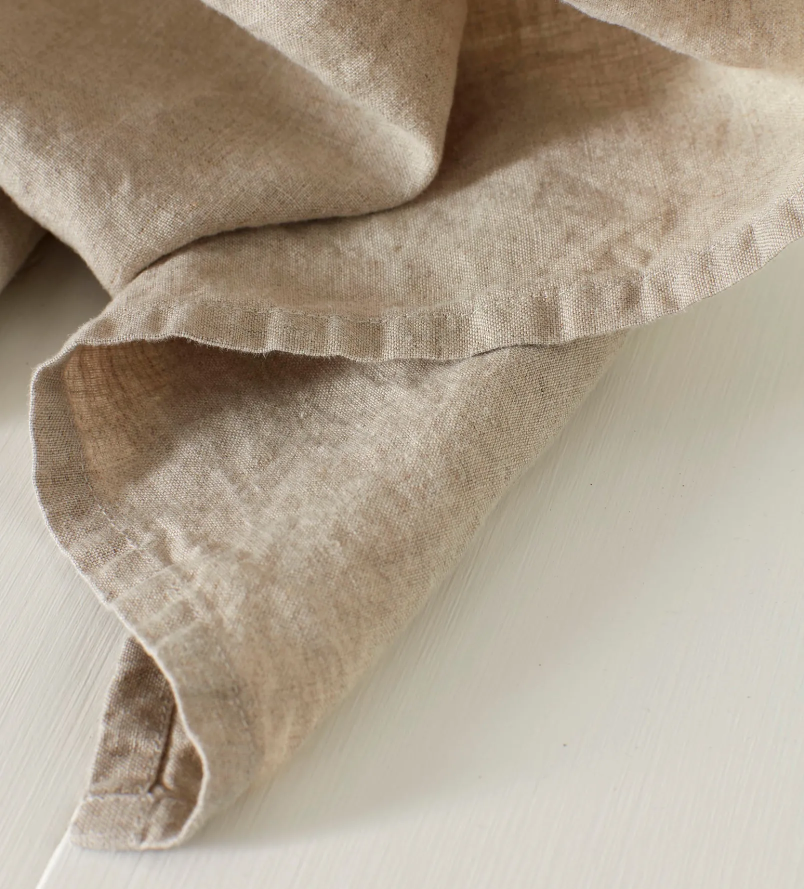 Natural 100% Linen Loop Top Curtain (Single)