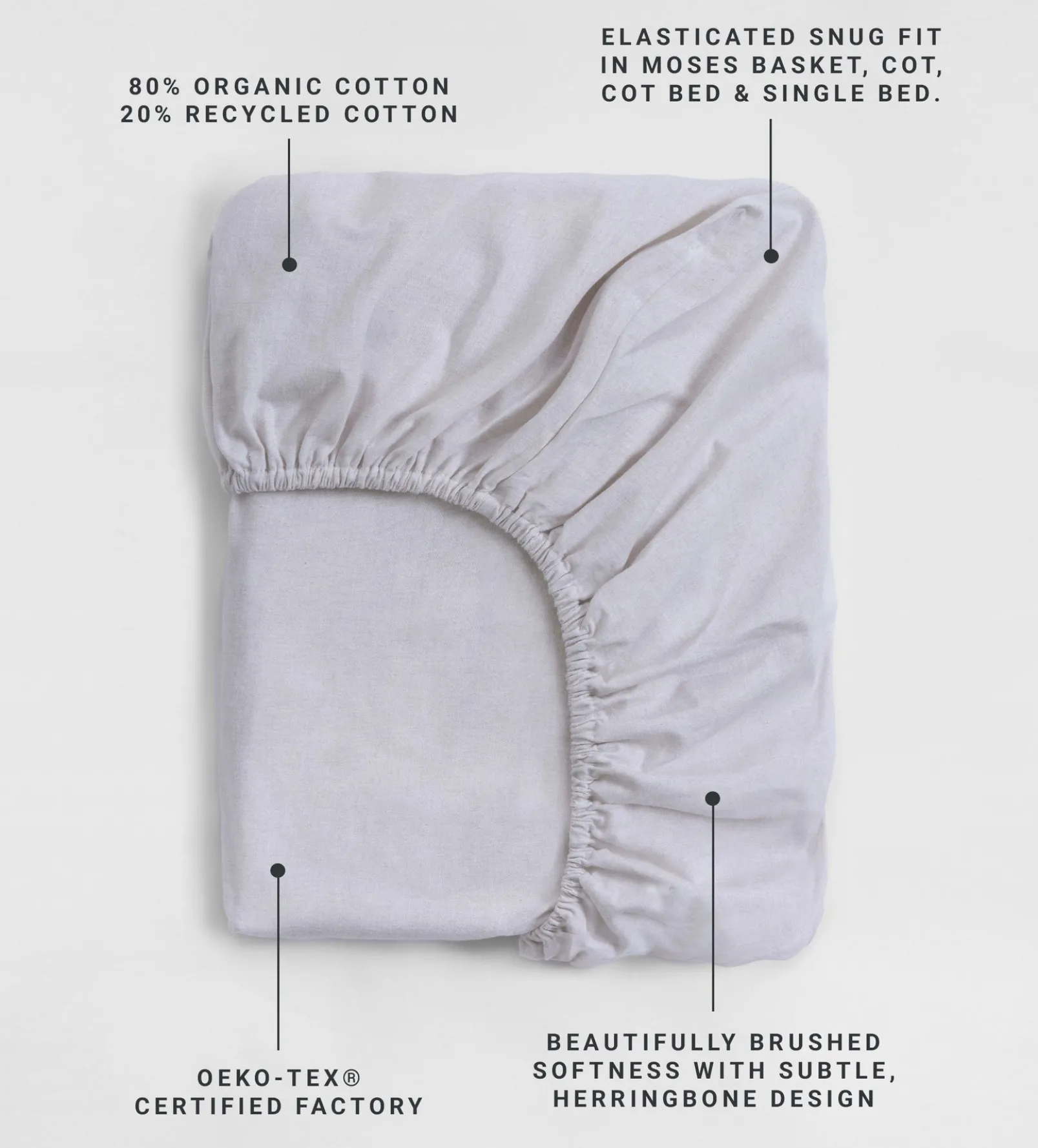 Natural Brushed Cotton Fitted Sheet