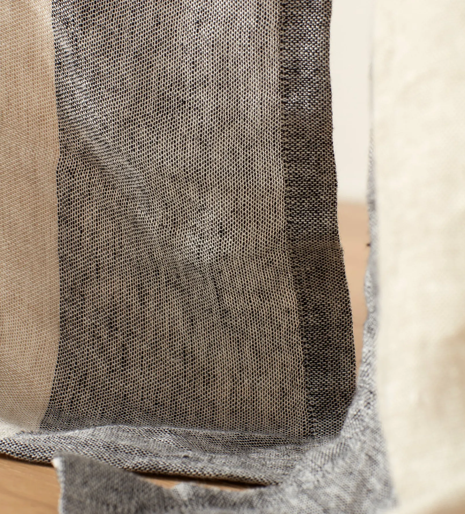 Natural Caitlyn 100% Linen Loop Top Curtain (Pair)