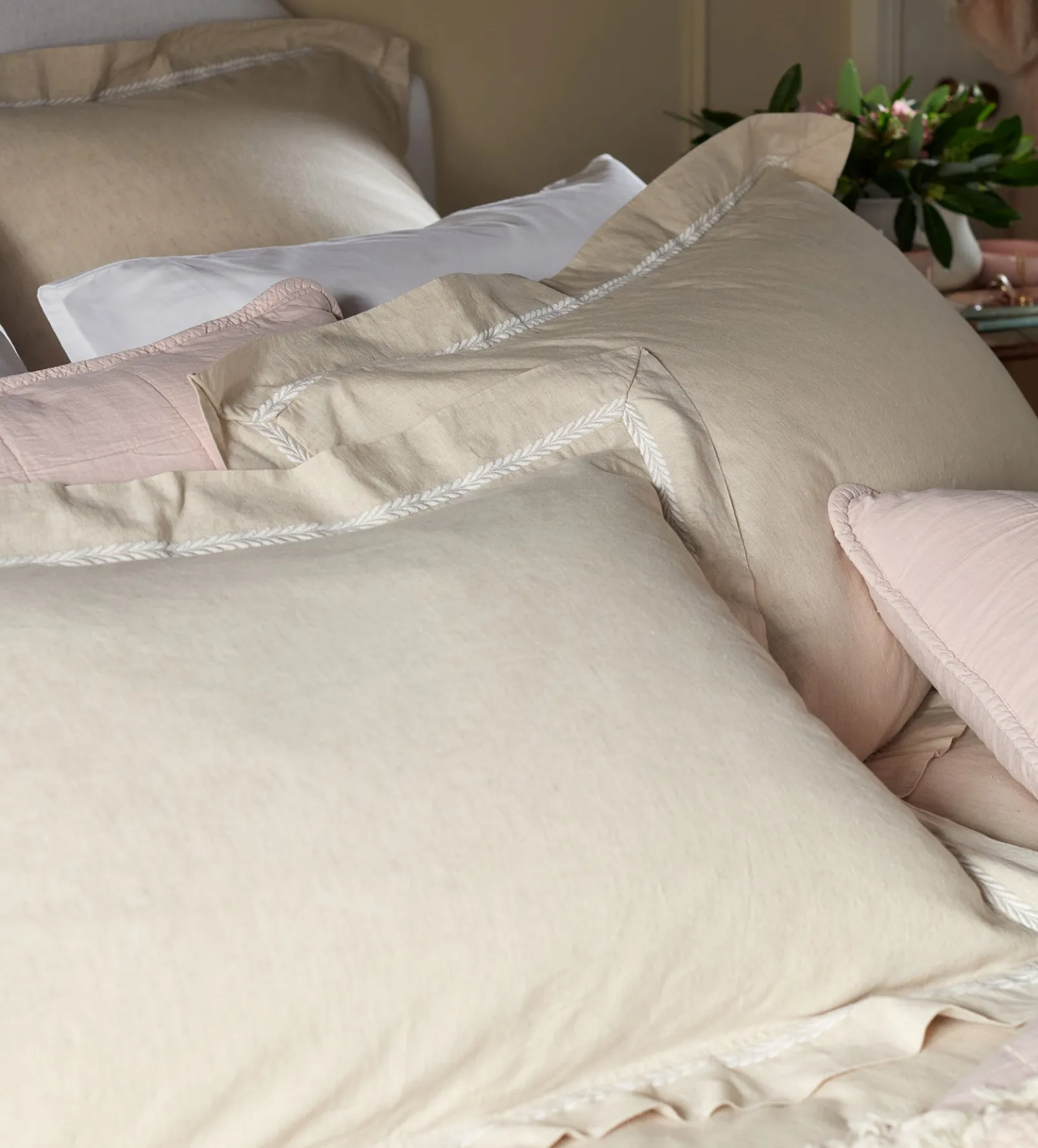 Natural Charlotte Cotton Linen Pillowcase