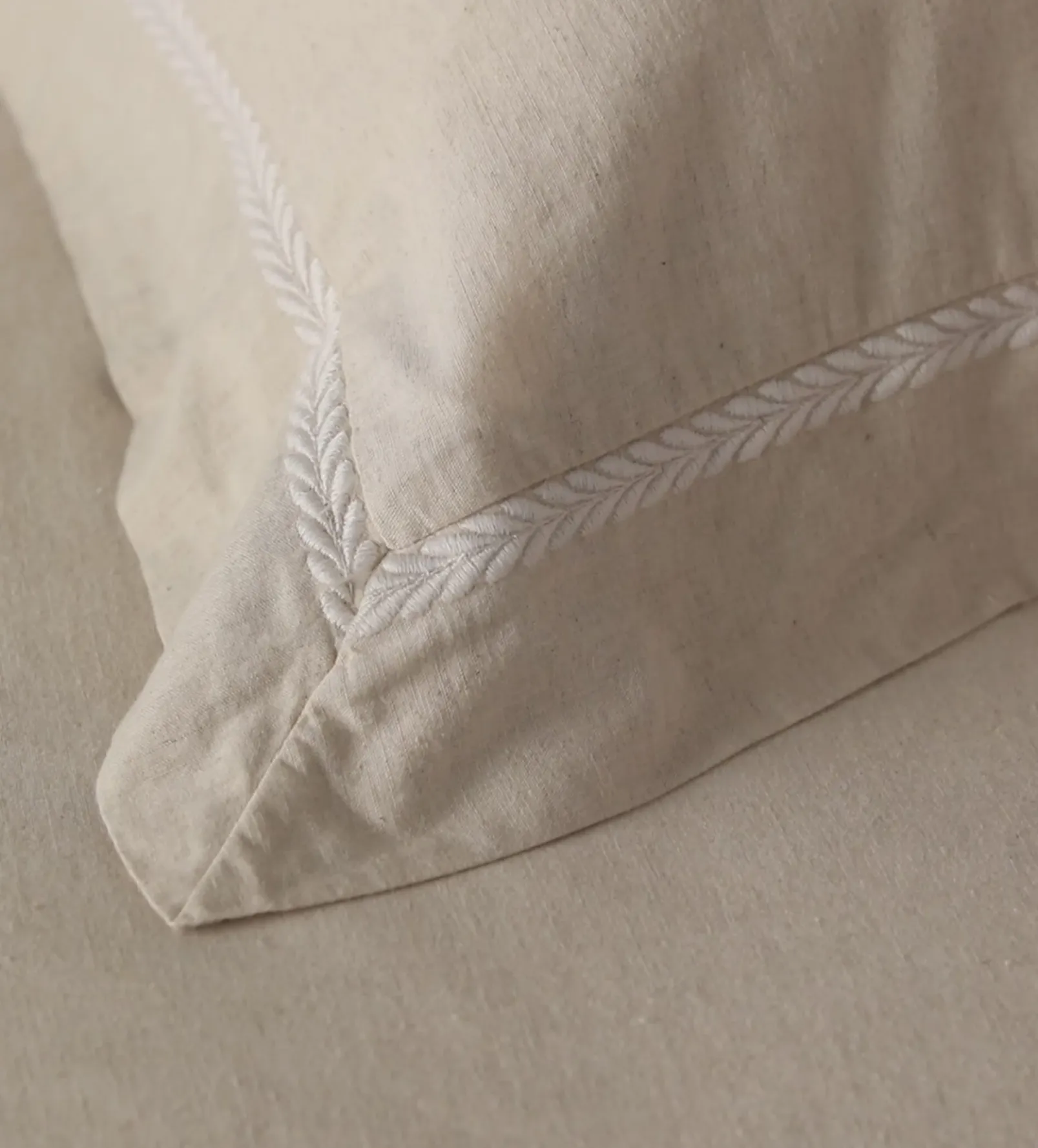 Natural Charlotte Cotton Linen Pillowcase