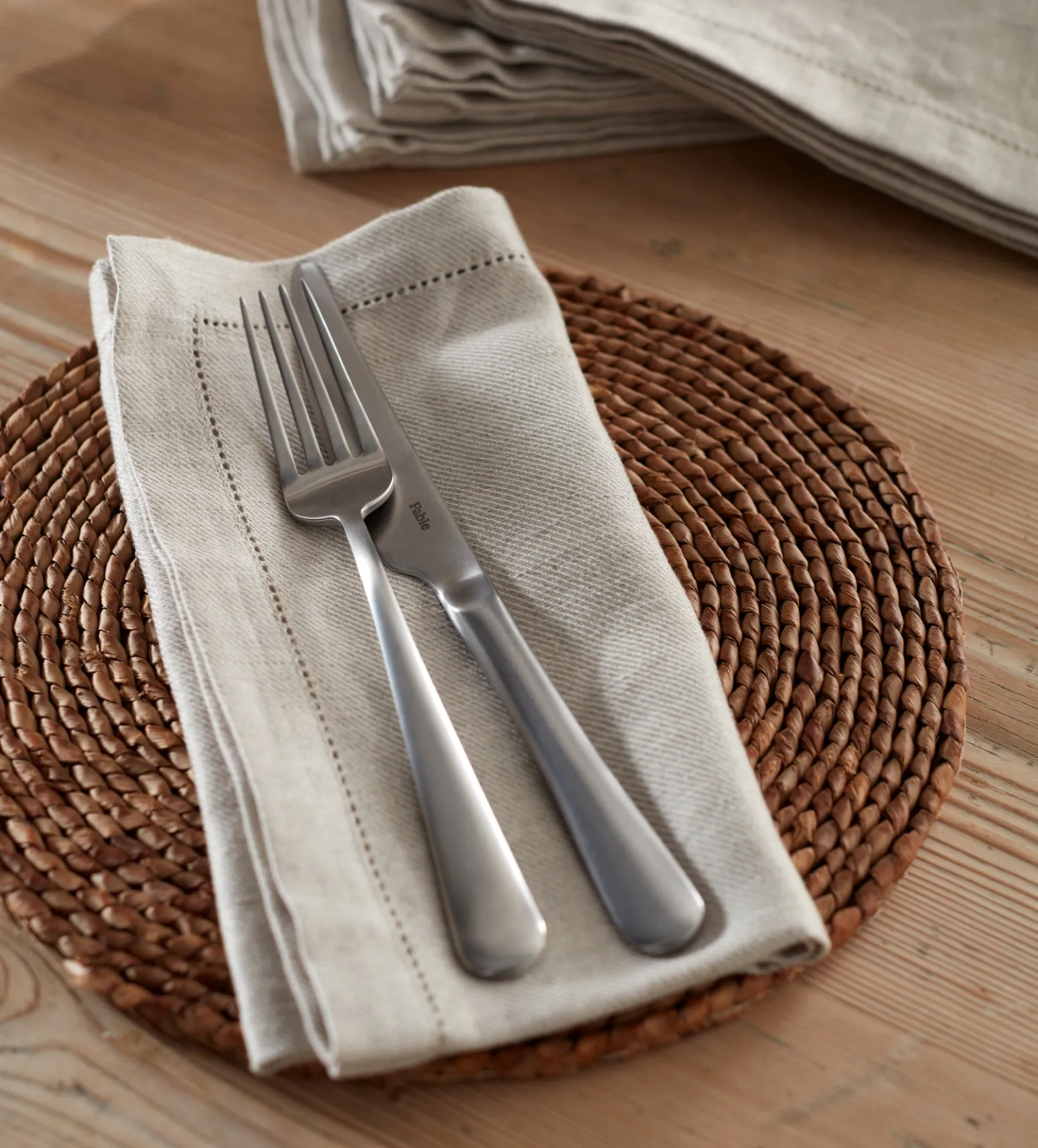 Natural Cotton Linen Napkins - Set of 4