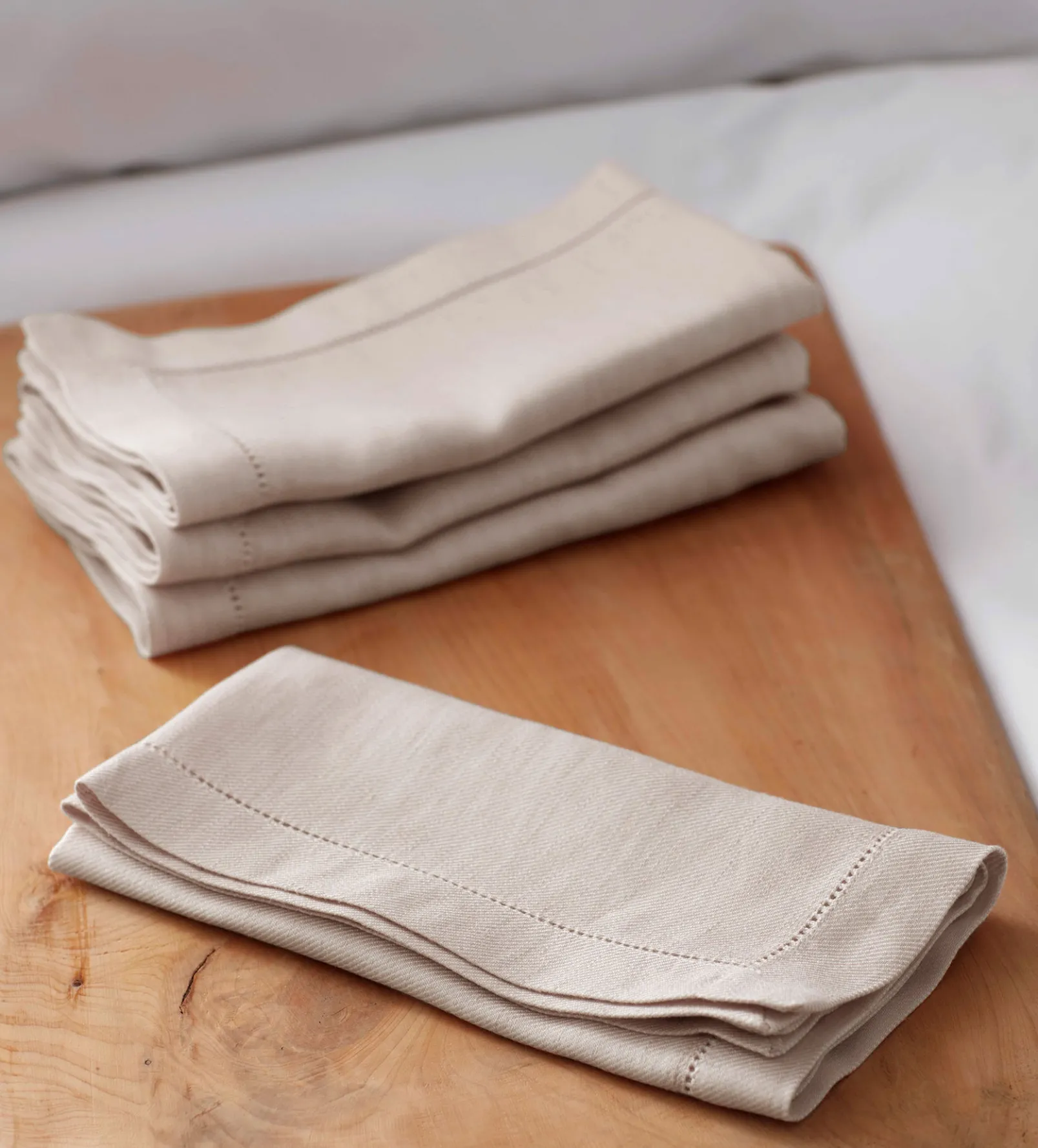 Natural Cotton Linen Napkins - Set of 4