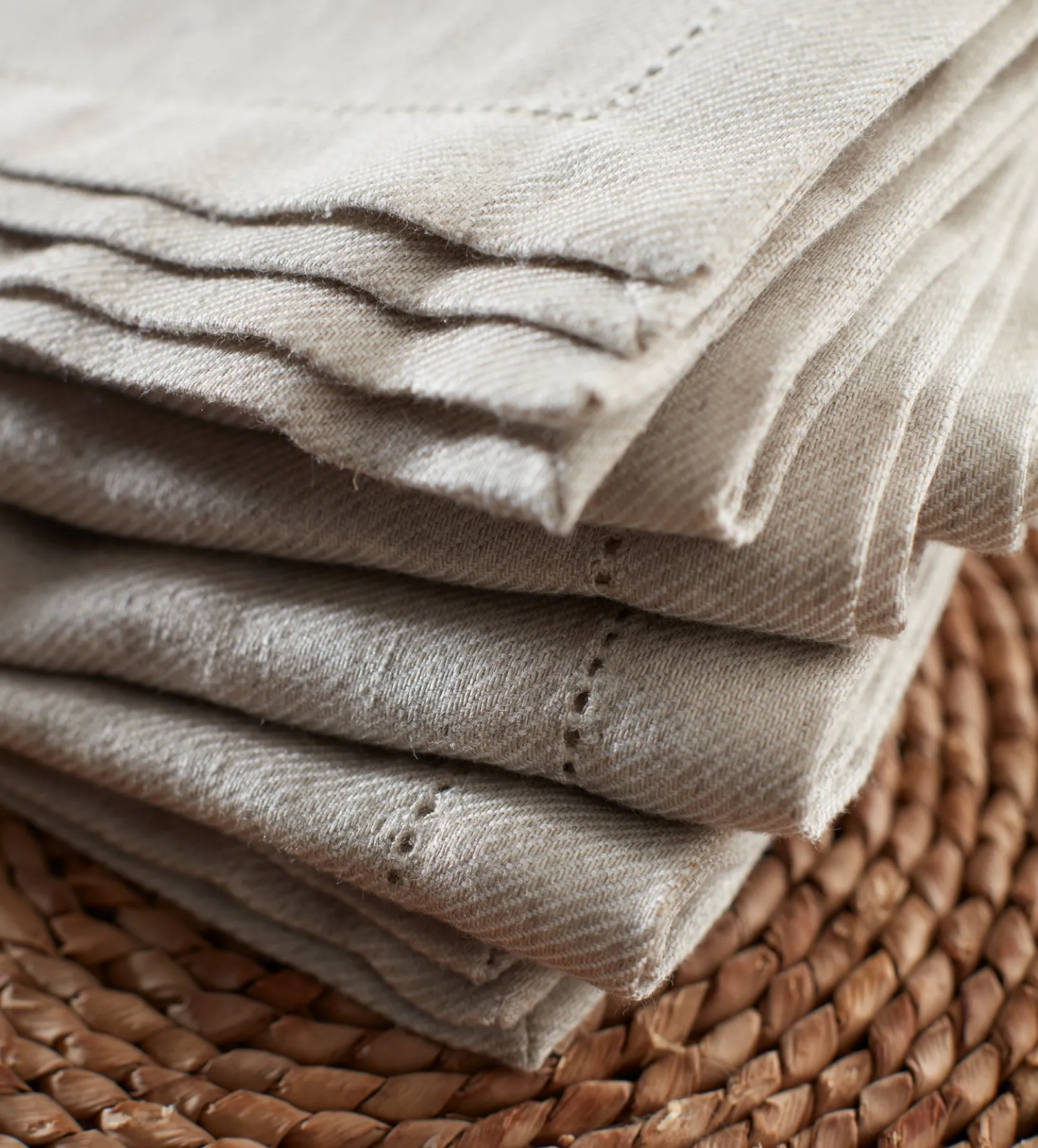 Natural Cotton Linen Napkins - Set of 4
