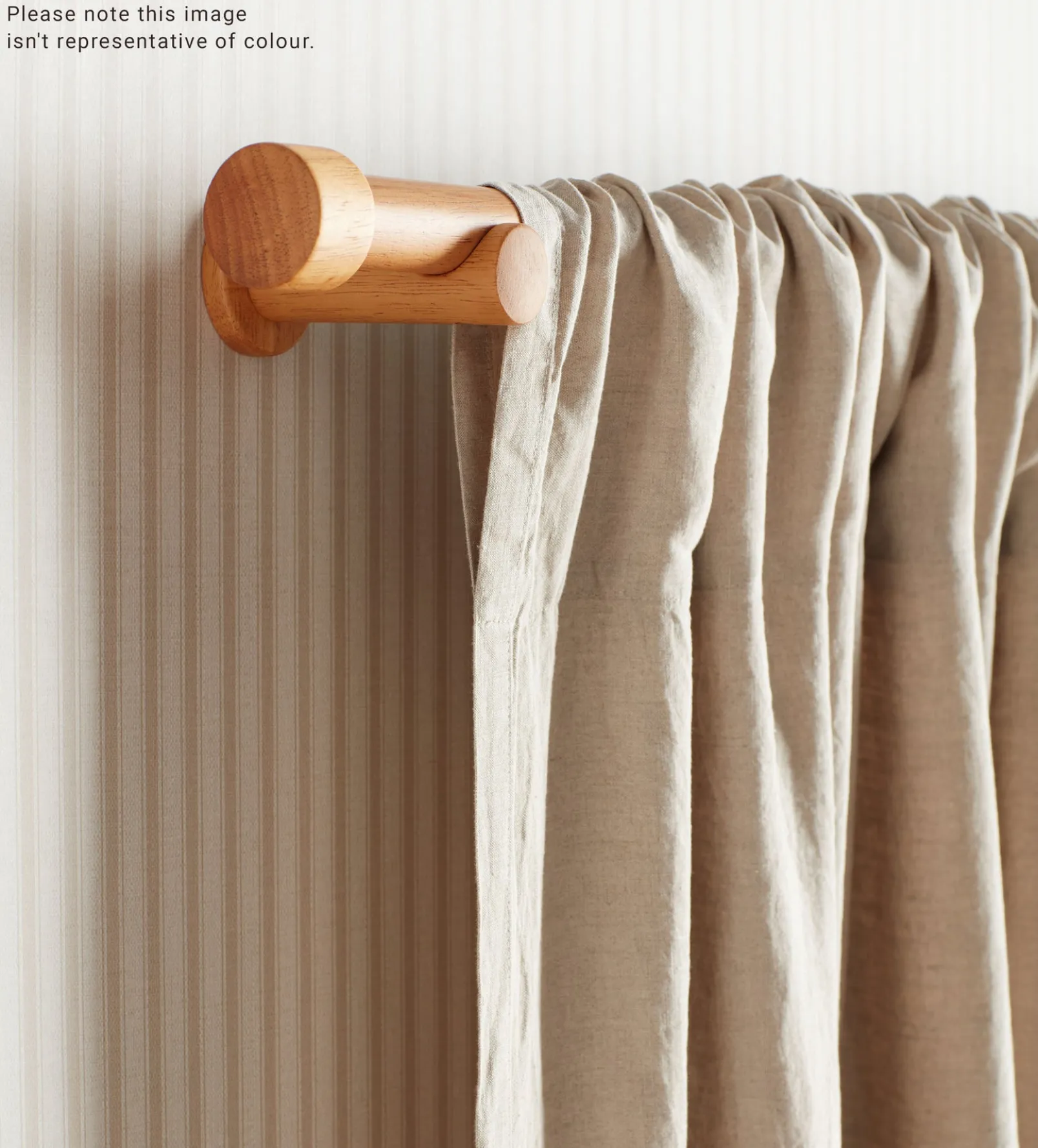 Natural Emily Cotton Linen Loop Top Curtain (Pair)