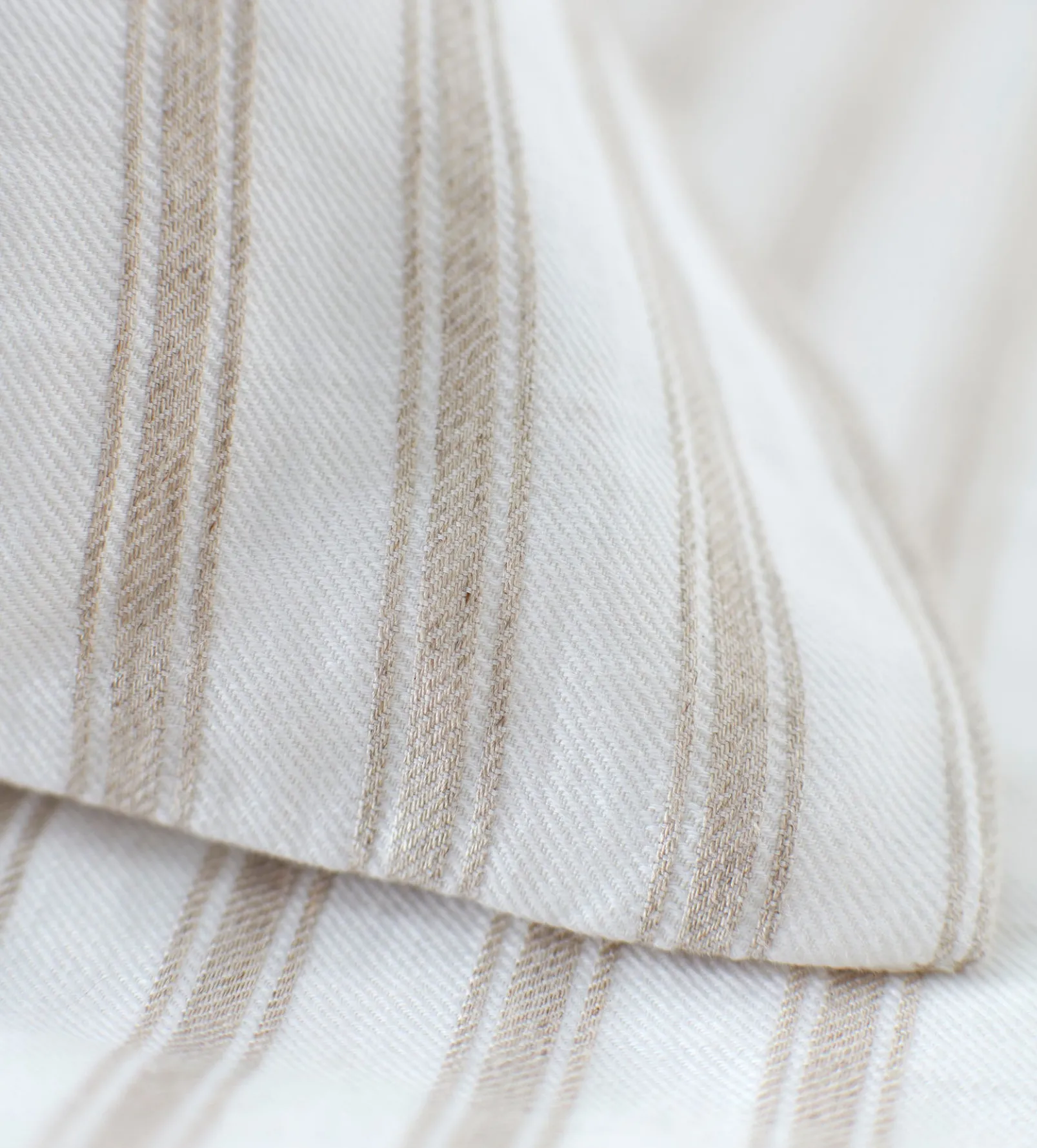 Natural French Ticking Stripe Cotton Linen Housewife Pillowcase