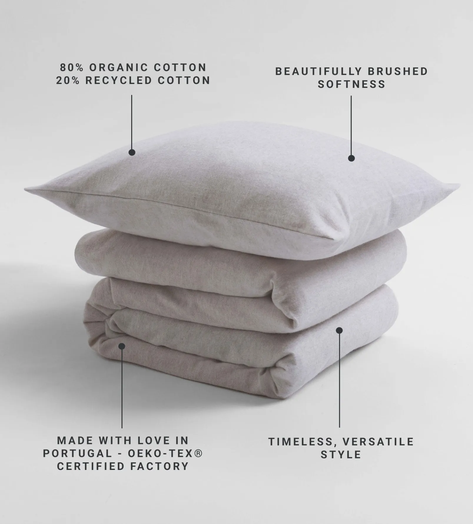 Natural Kit 100% Brushed Cotton Cot Bed Duvet Cover Set