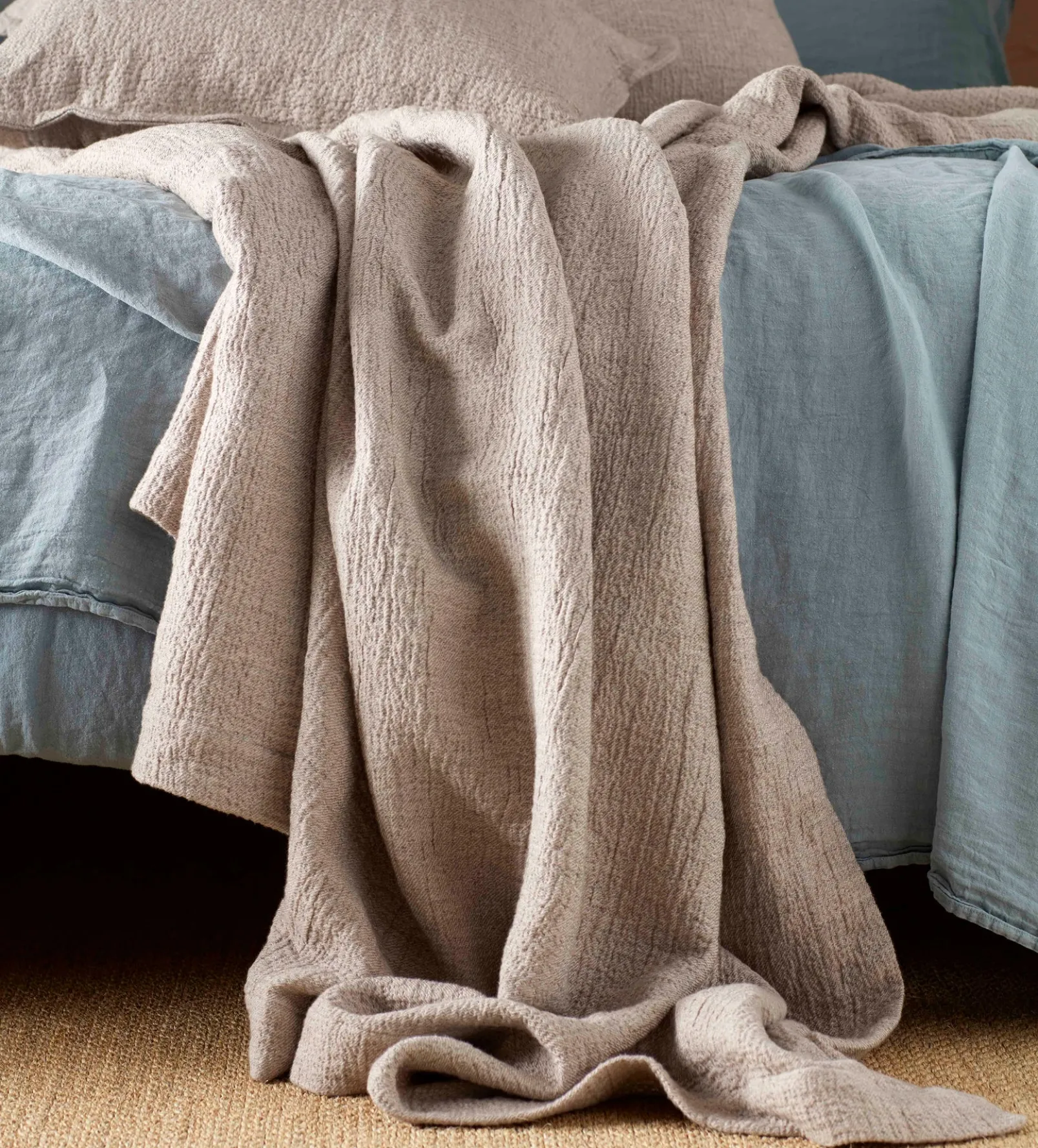Natural Porto Cotton Linen Throw