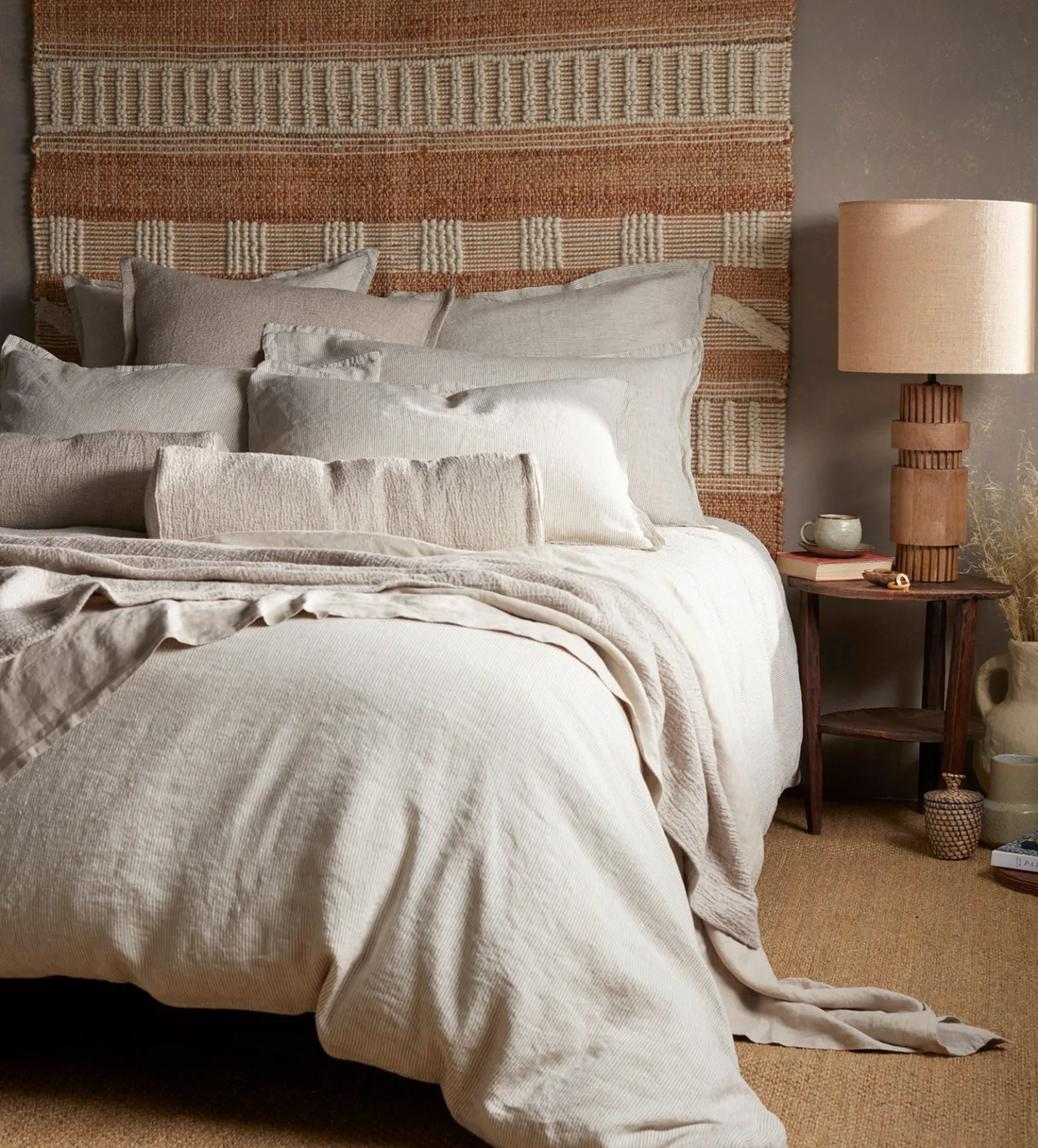 Natural Porto Cotton Linen Throw