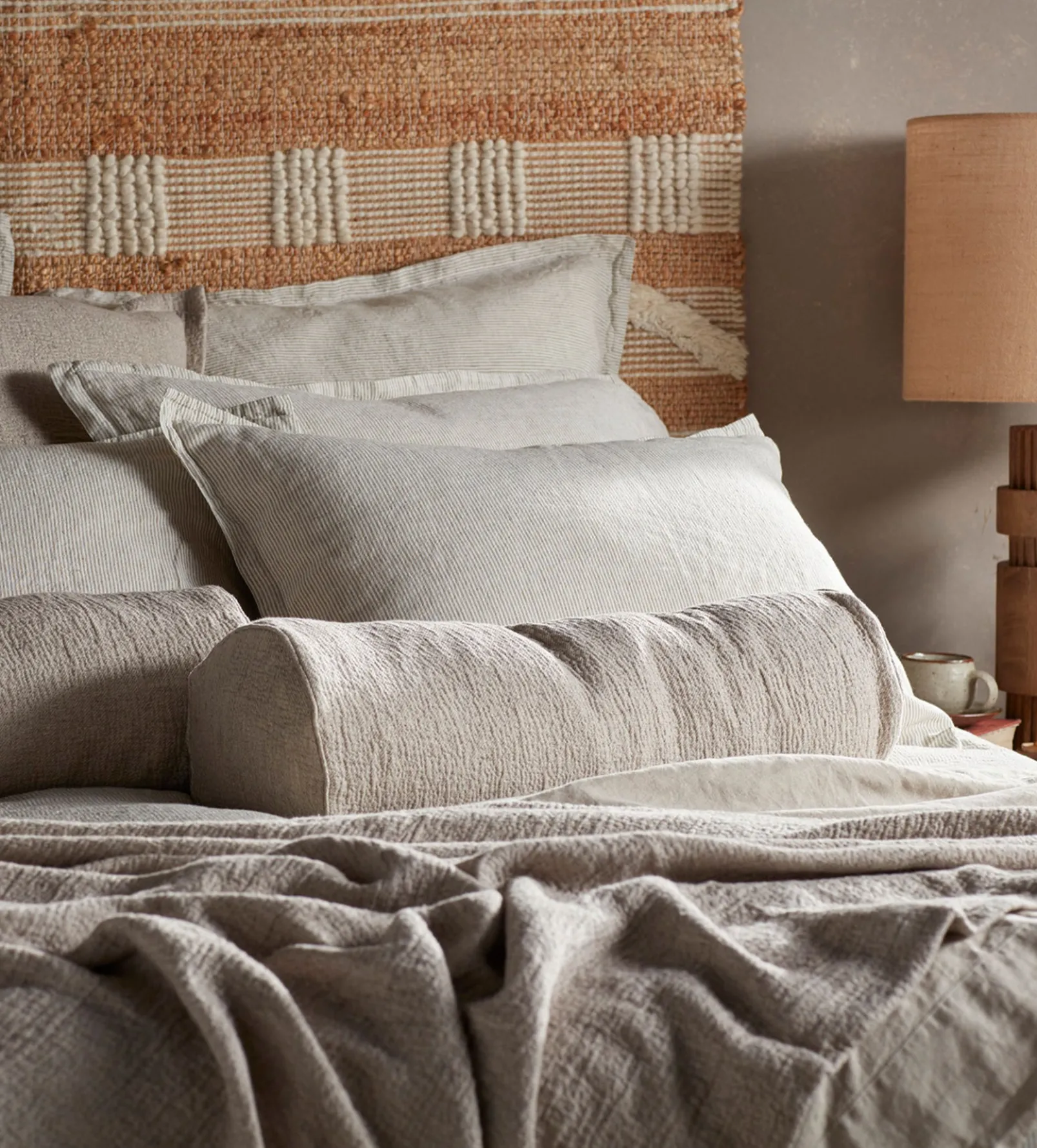 Natural Sid Stripe 100% Linen Oxford Pillowcase