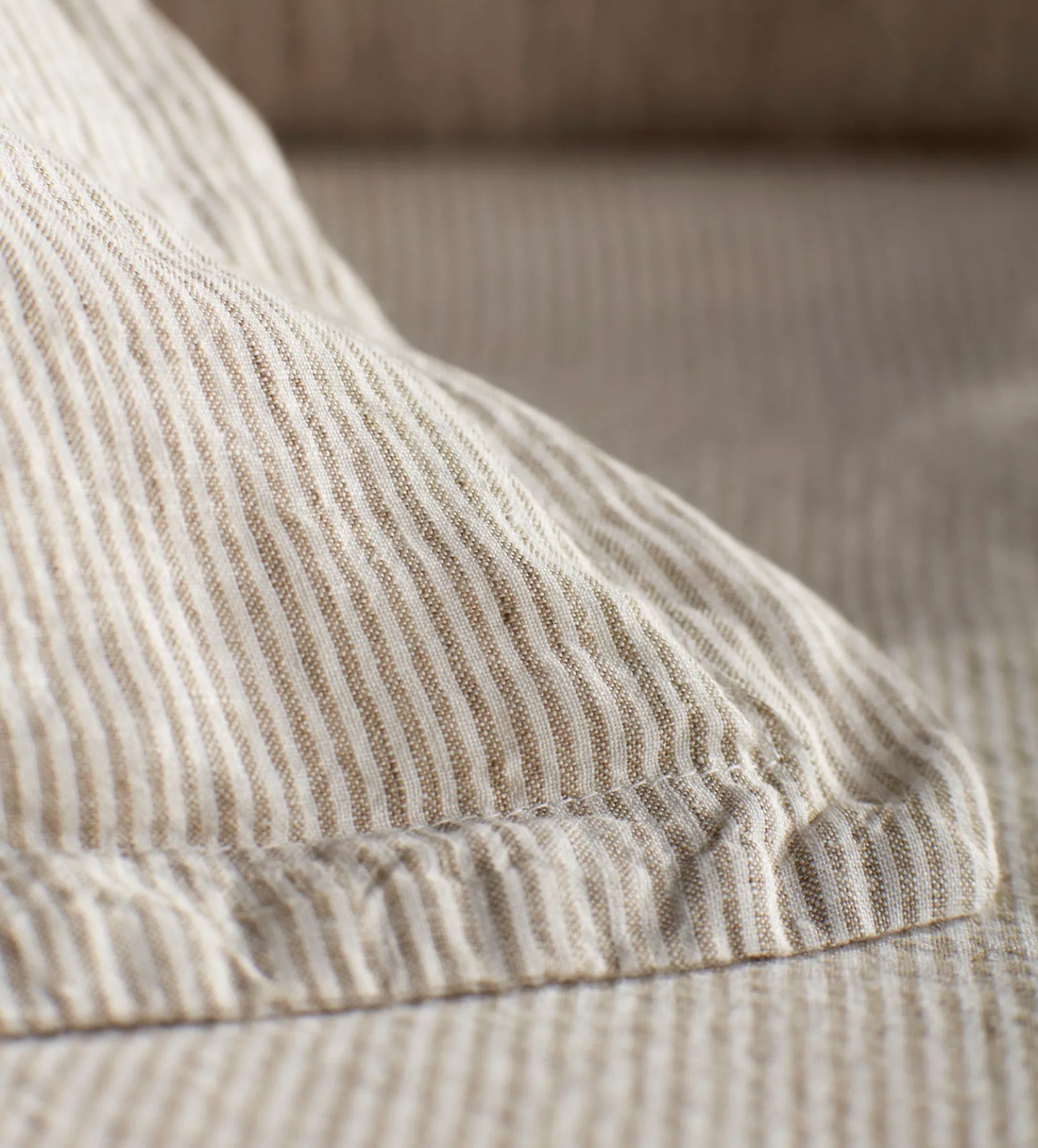 Natural Sid Stripe 100% Linen Oxford Pillowcase