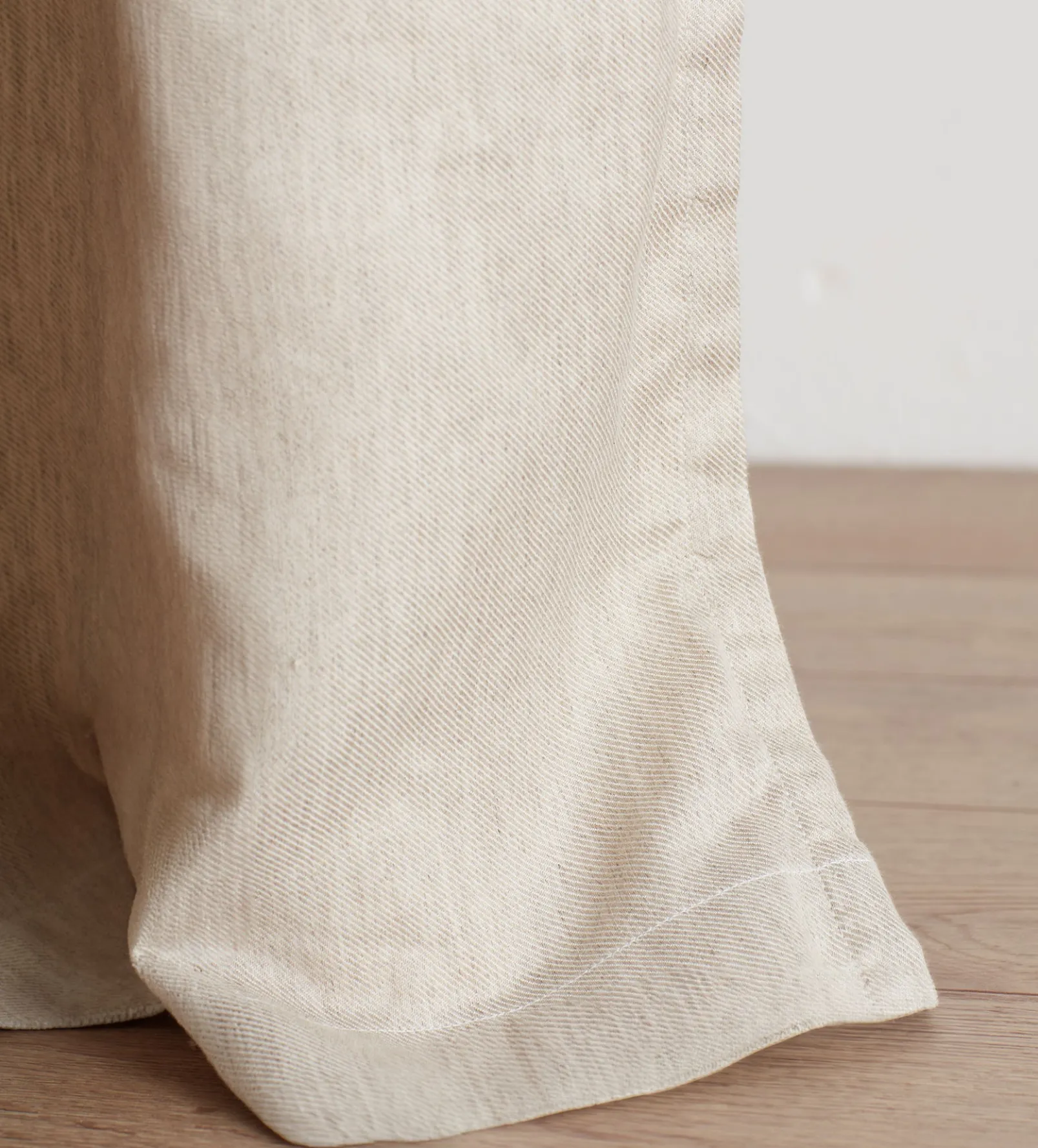 Natural Twill Cotton Linen Blackout Eyelet Curtains (Pair)