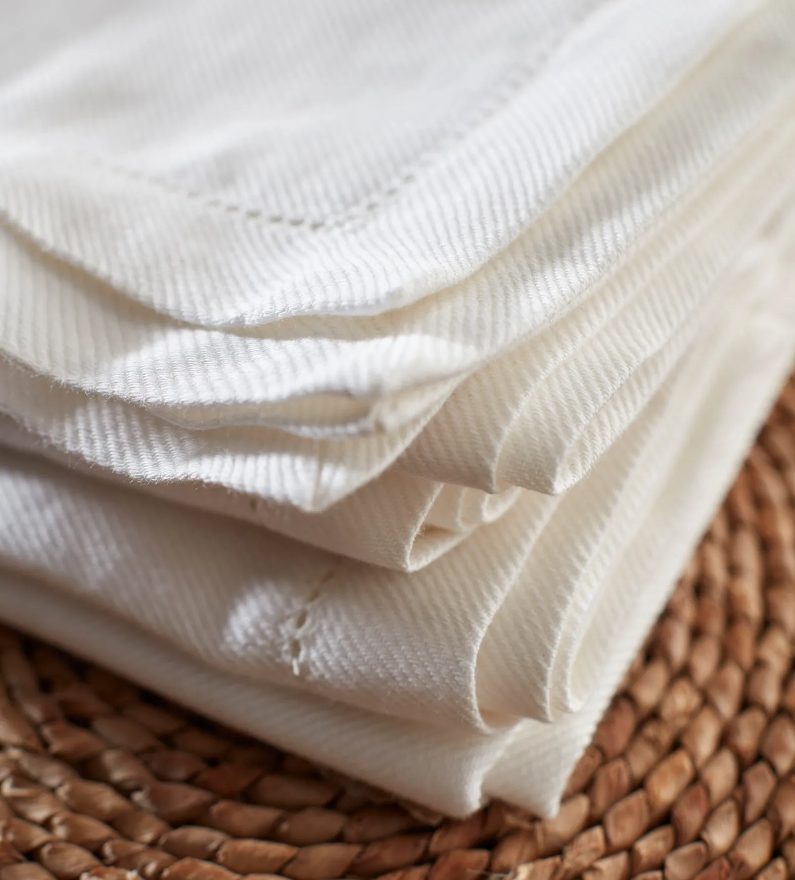 Off White Cotton Linen Napkins - Set of 4