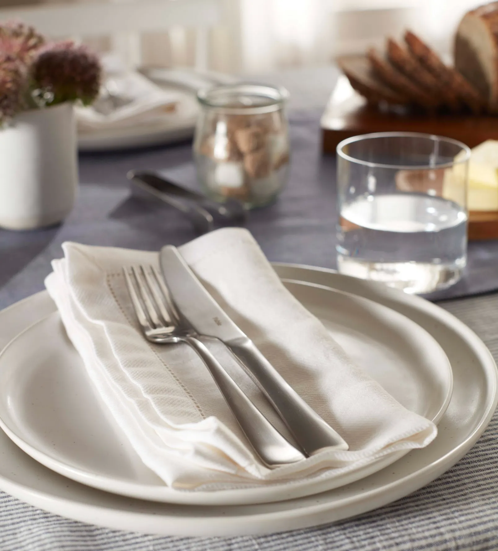 Off White Cotton Linen Napkins - Set of 4