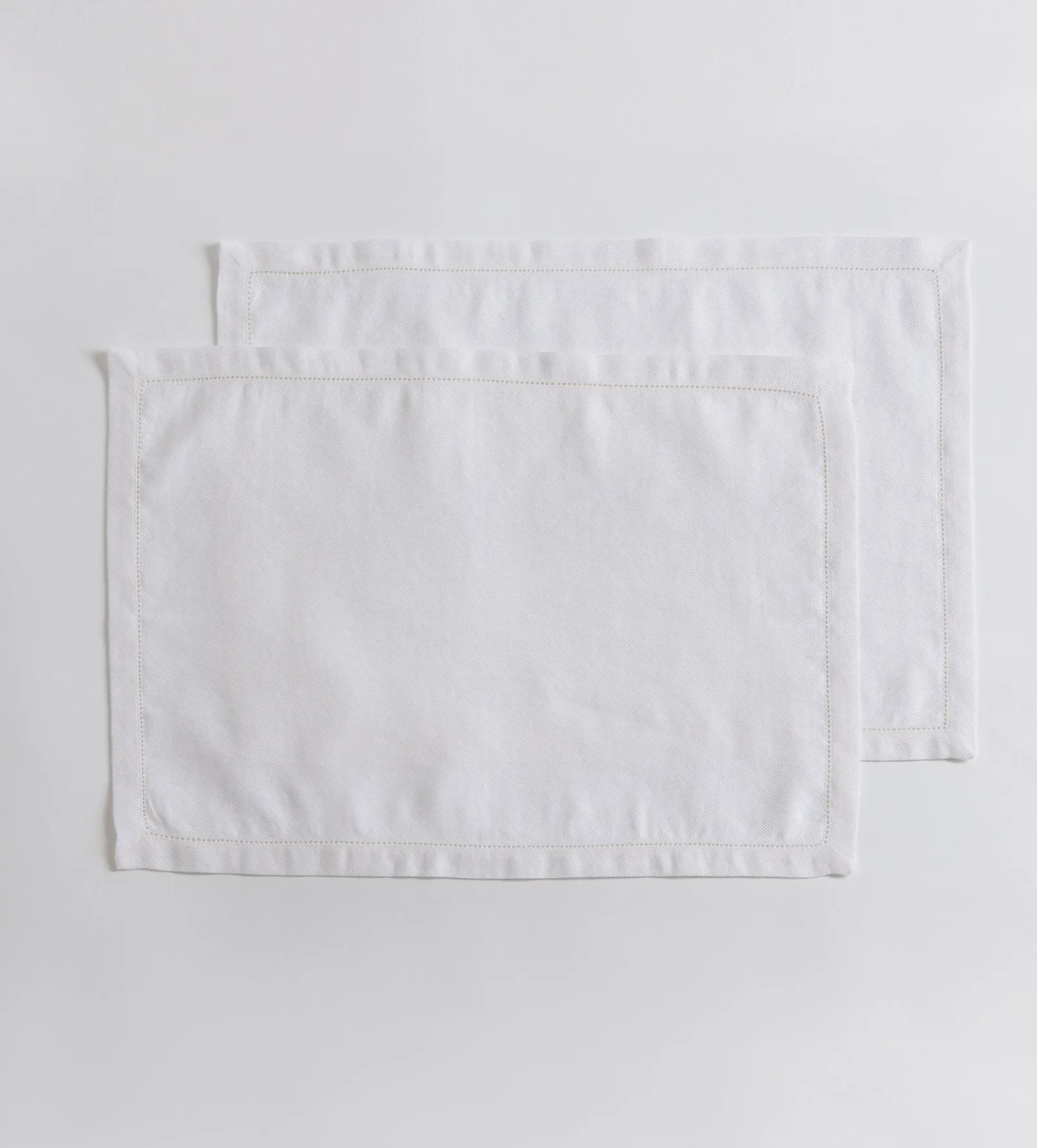 Off White Twill Cotton Linen Placemats - Set of 2