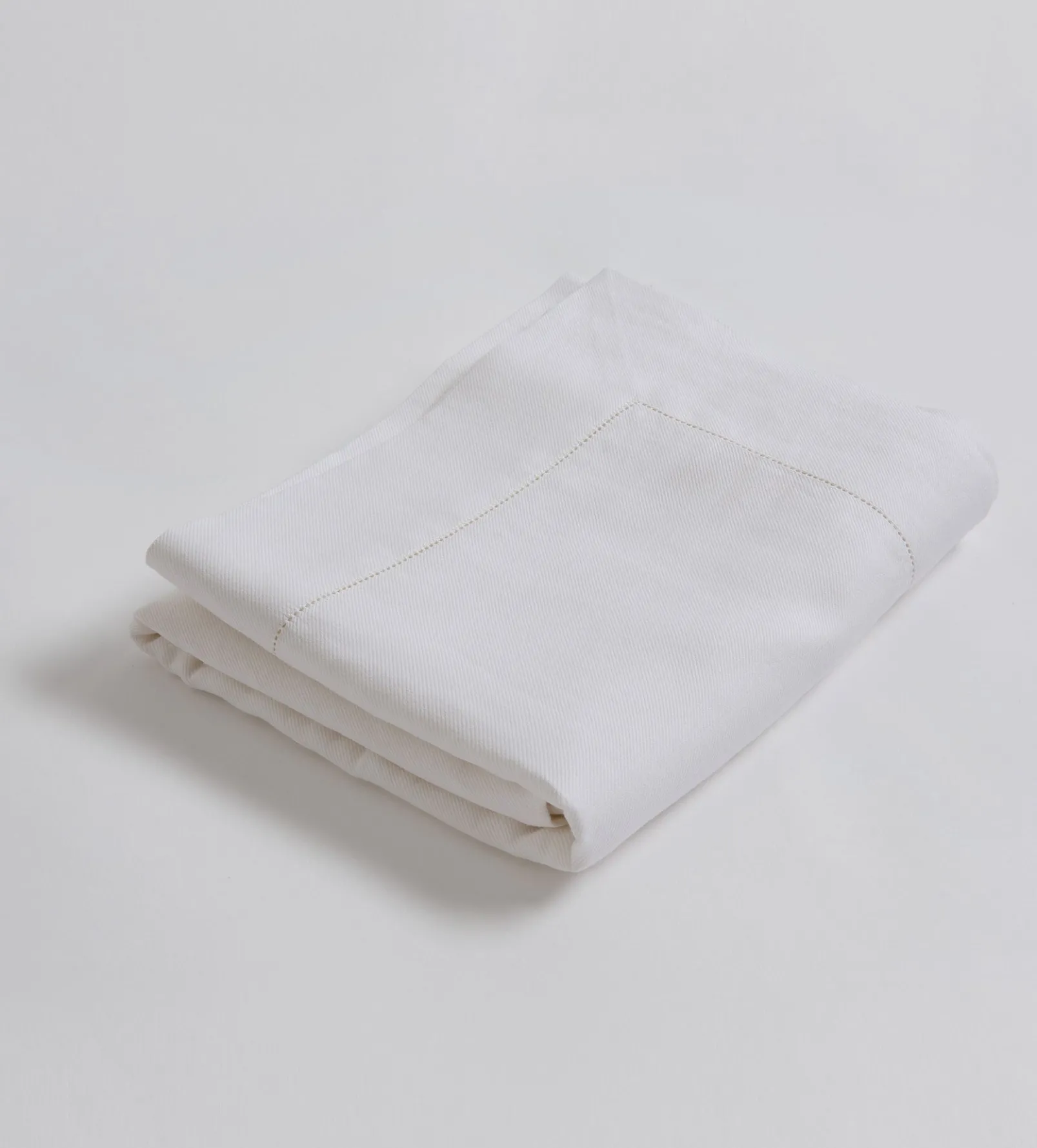 Off White Twill Cotton Linen Tablecloth