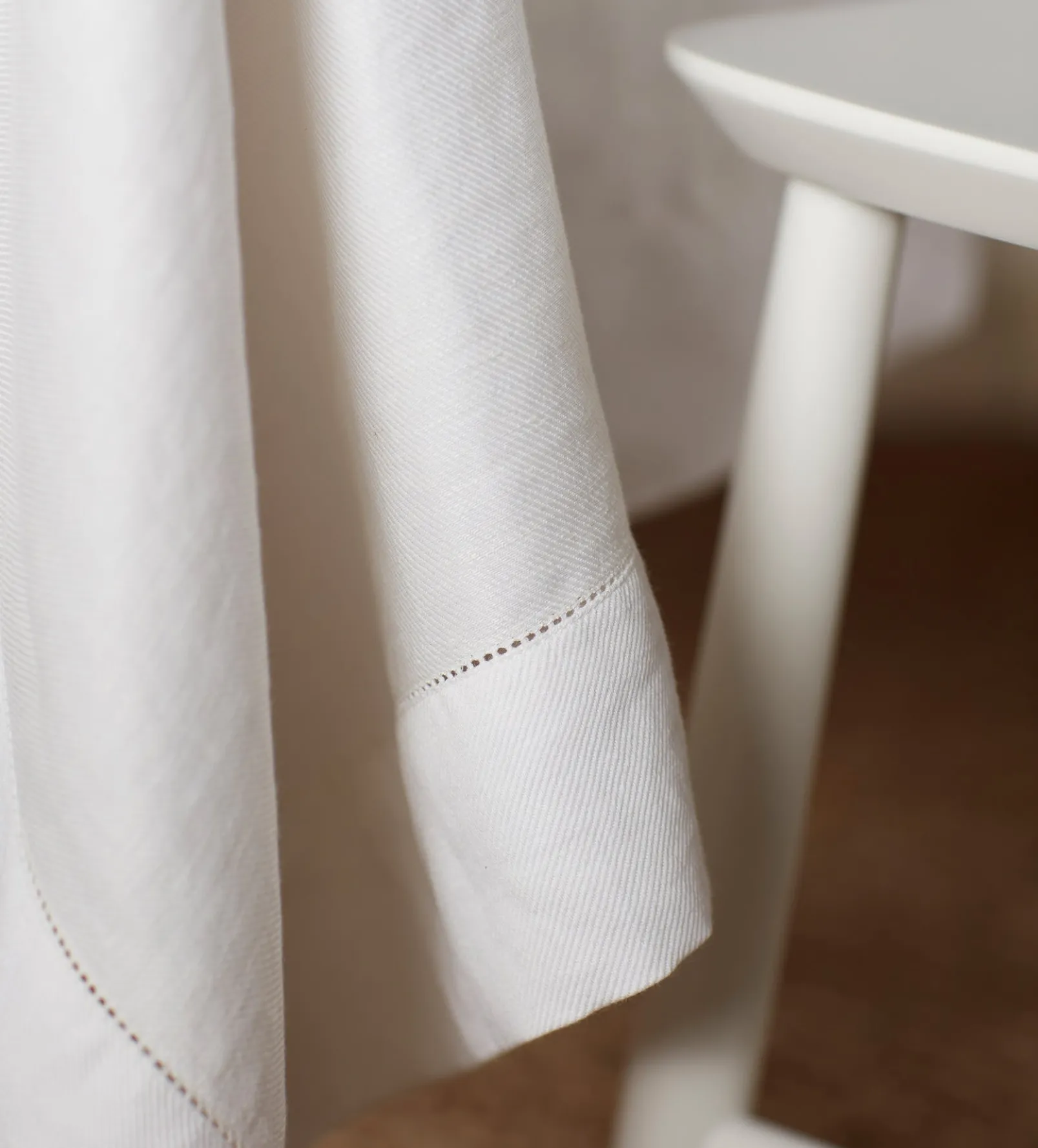 Off White Twill Cotton Linen Tablecloth