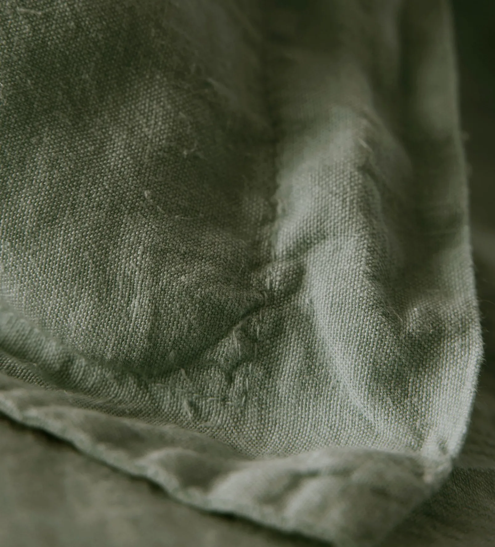 Olive Green 100% Linen Oxford Pillowcase