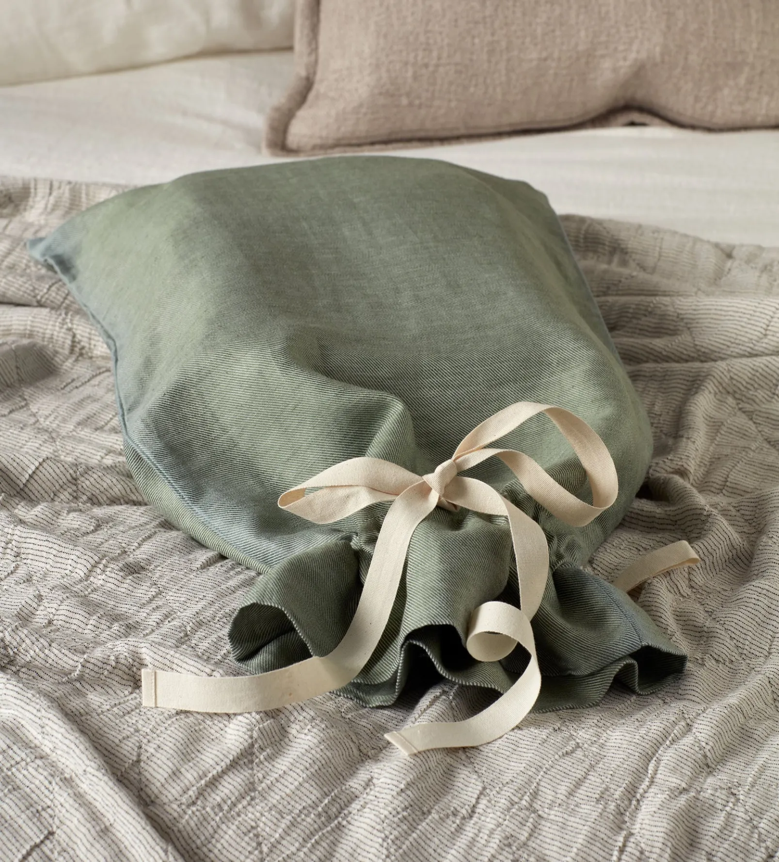 Olive Green Bobby Cotton Linen Storage Bag