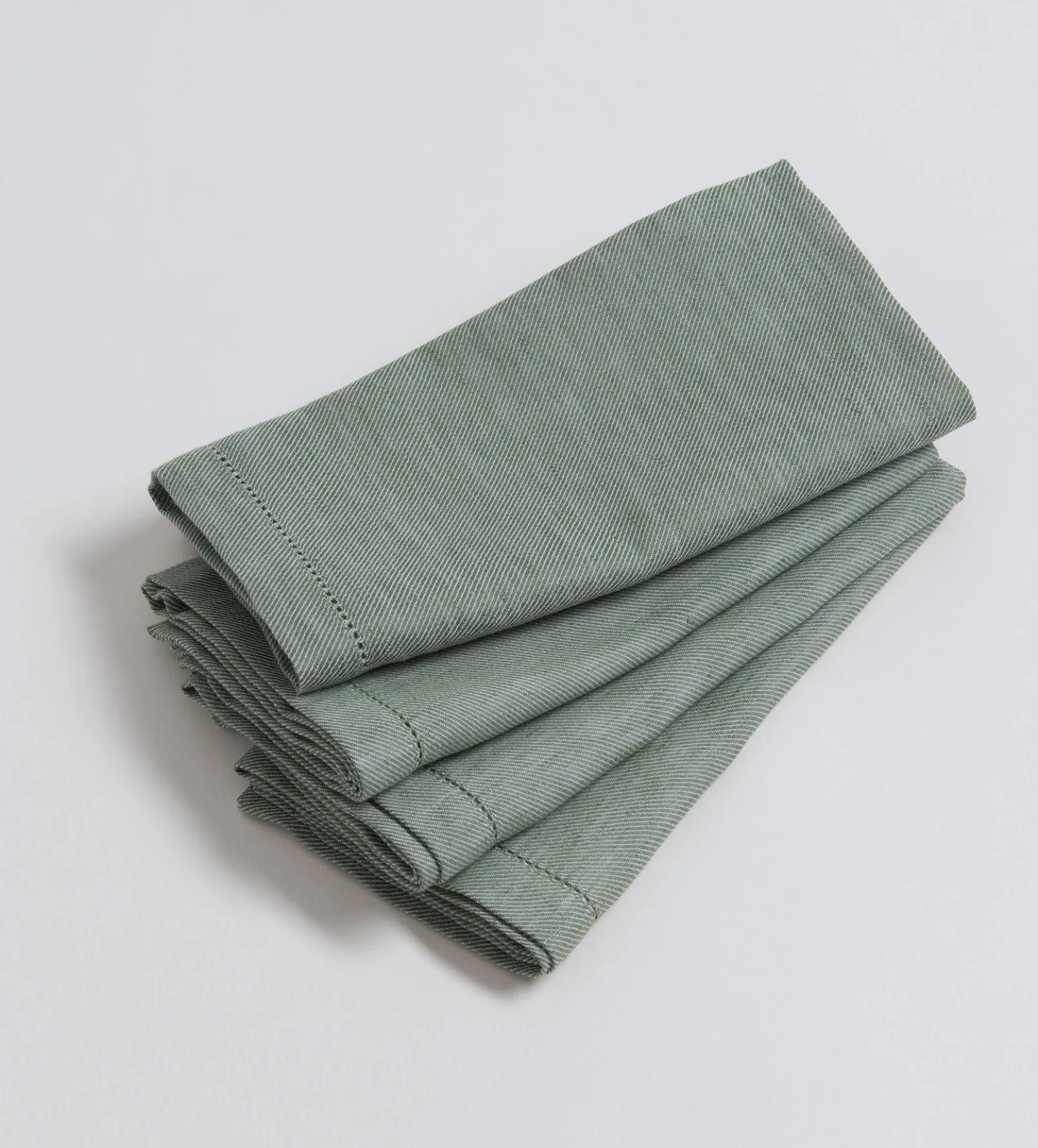 Olive Green Cotton Linen Napkins - Set of 4