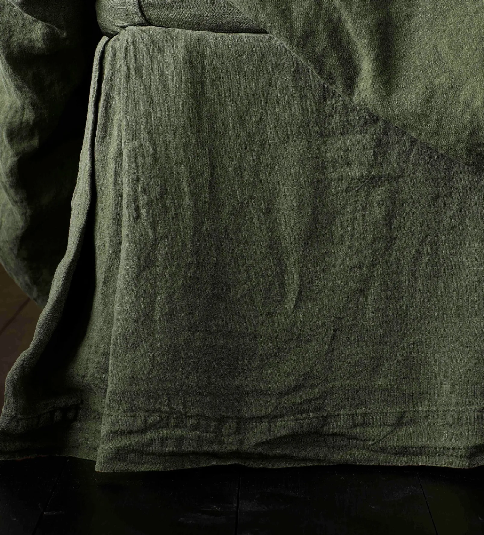 Olive Green Linen Valance