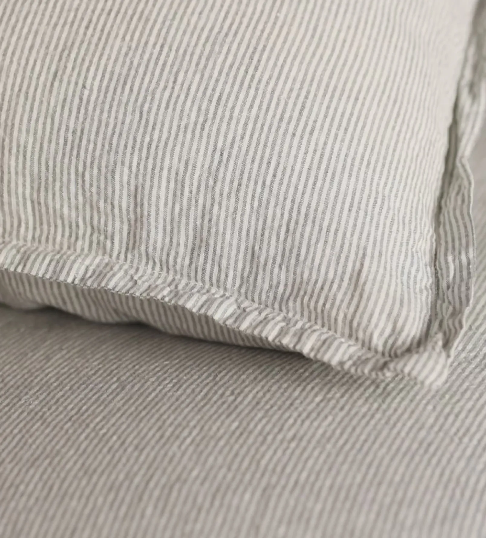 Olive Green Sid Stripe 100% Linen Oxford Pillowcase