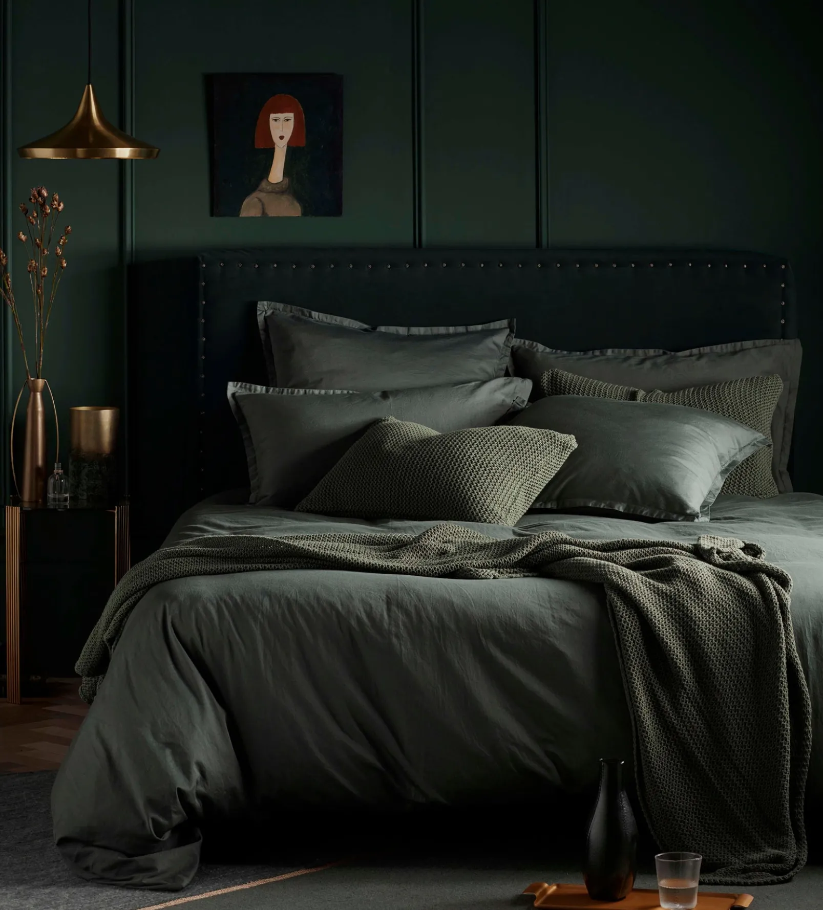 Olive Green Super Soft 100% Cotton Duvet Cover