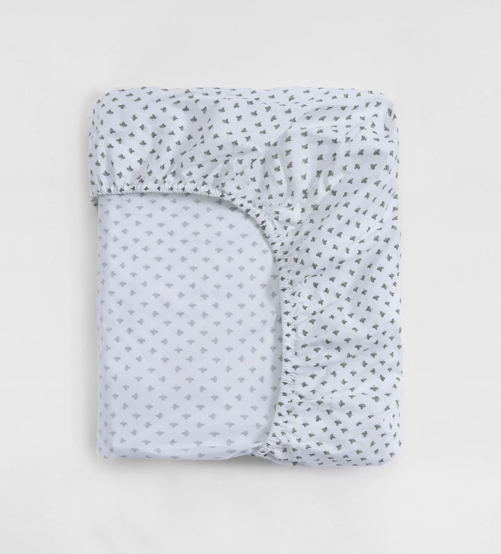 Olive Little Leaf 100% Organic Cotton Fitted Sheet