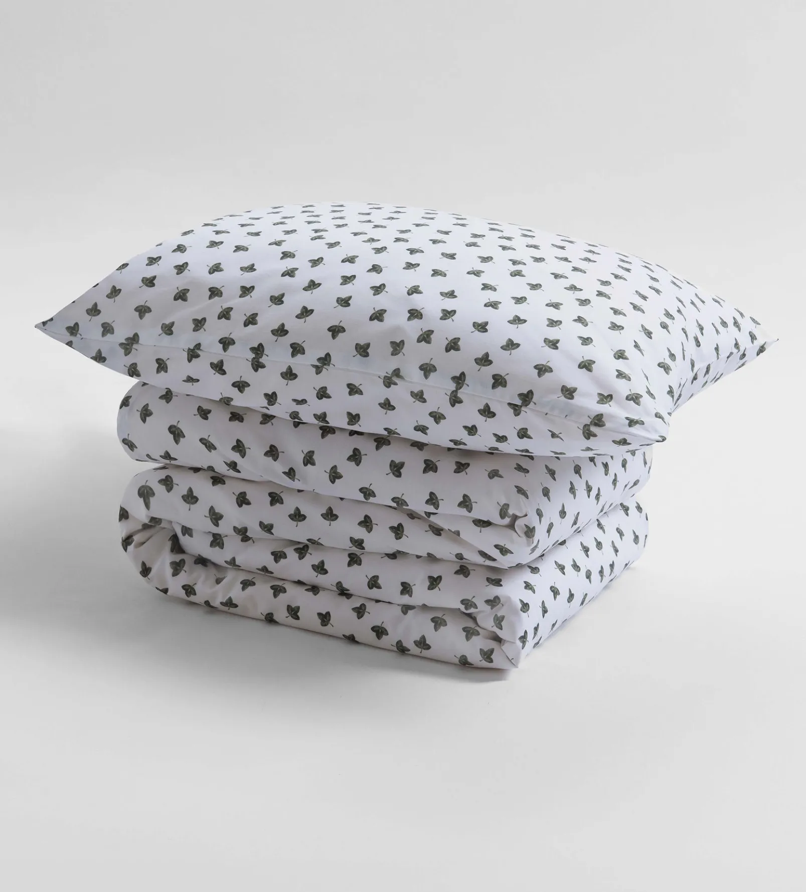 Olive Little Leaf 100% Organic Cotton Duvet Cover Set