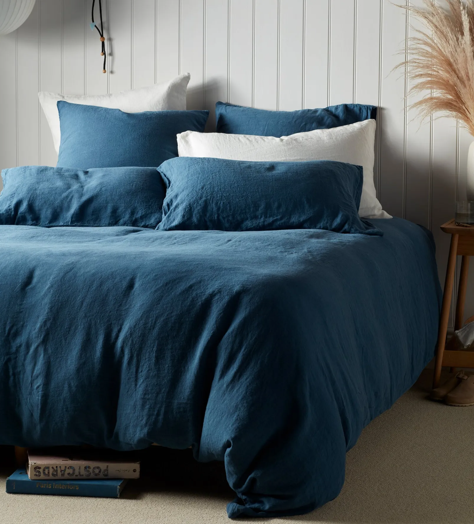 Peacock 100% Linen Duvet Cover