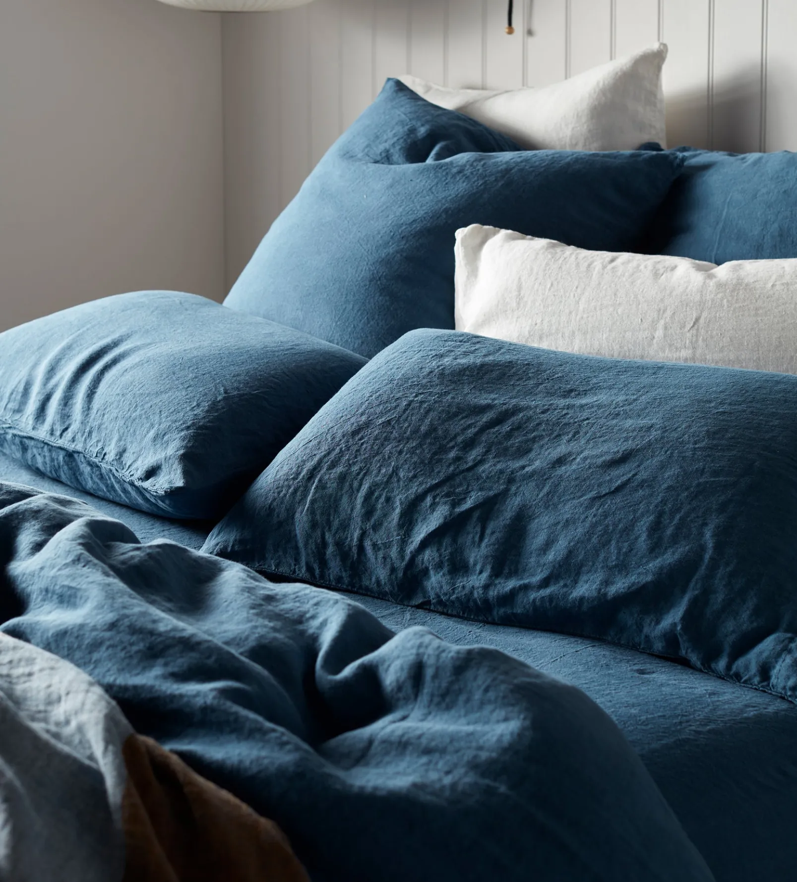 Peacock 100% Linen Duvet Cover