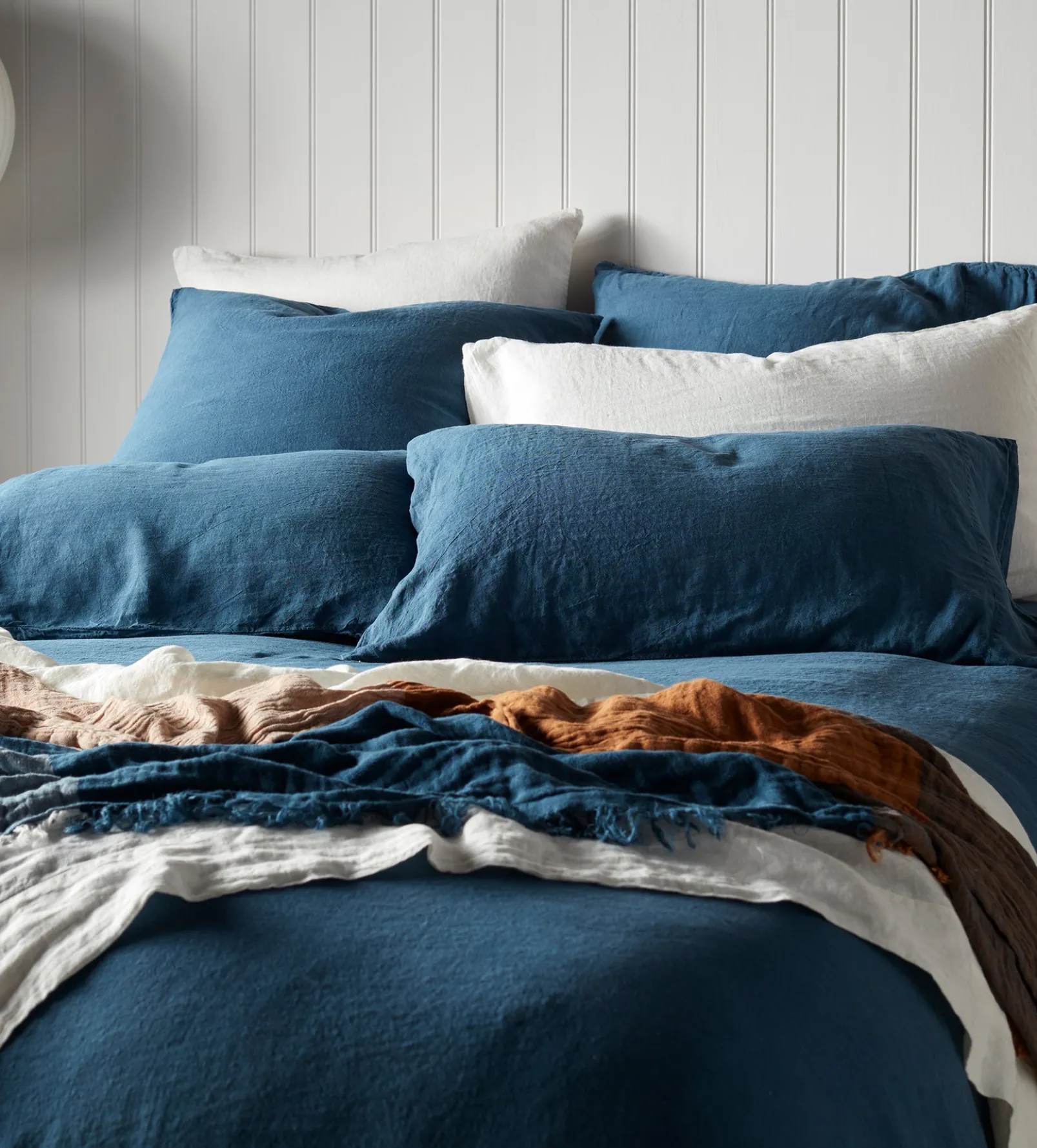 Peacock 100% Linen Pillowcase