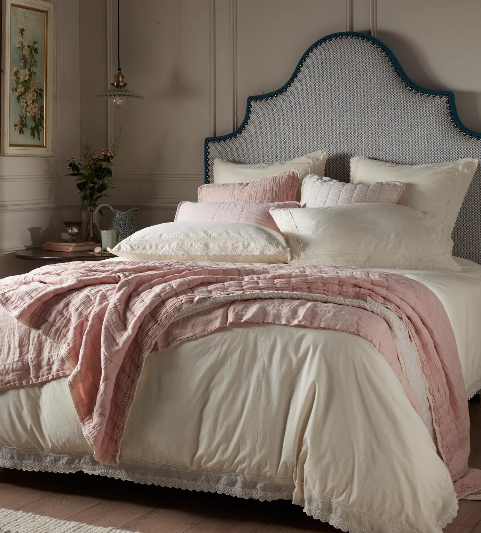 Pia Embroidered 100% Cotton Duvet Cover