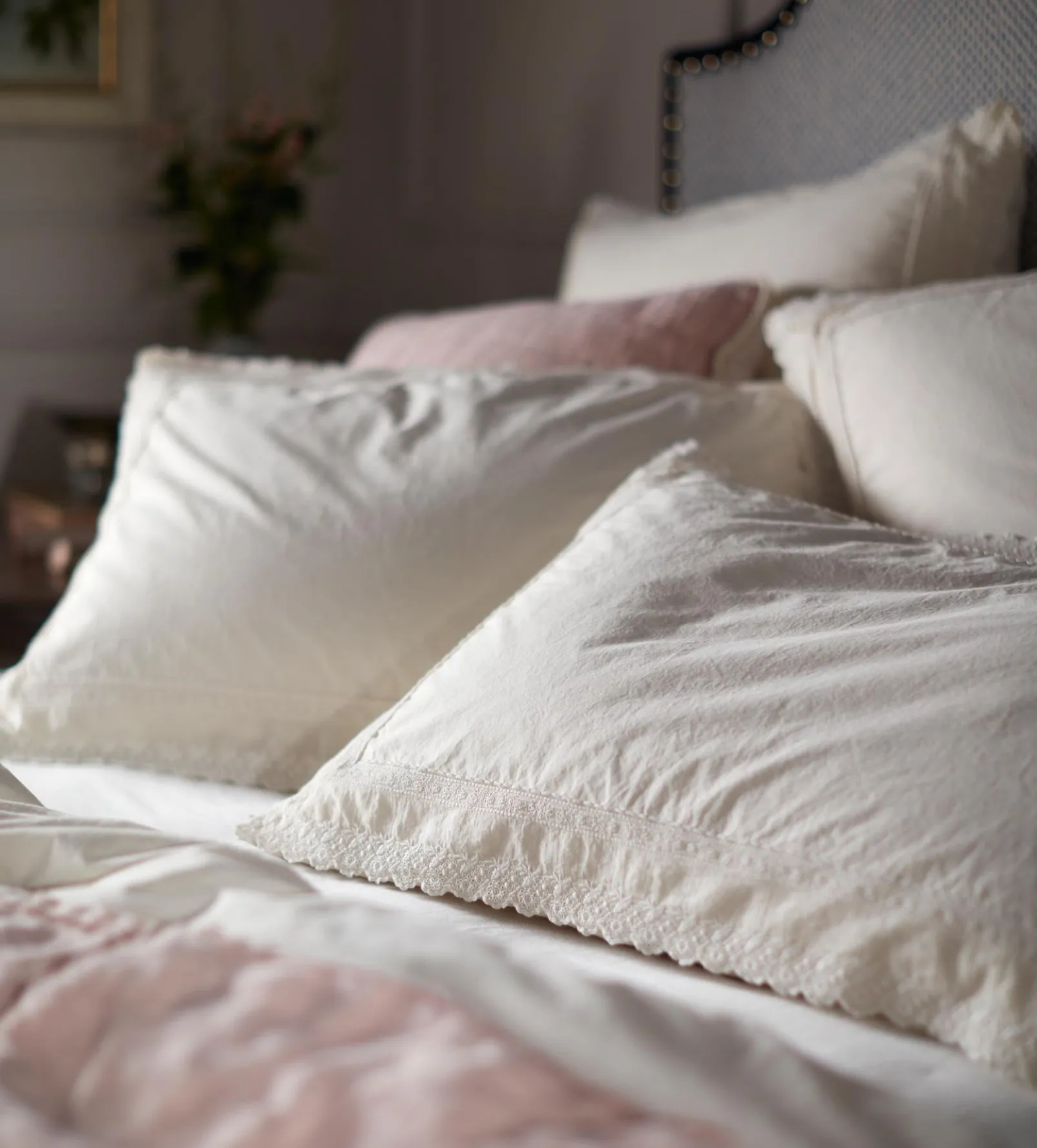 Pia Embroidered 100% Cotton Duvet Cover