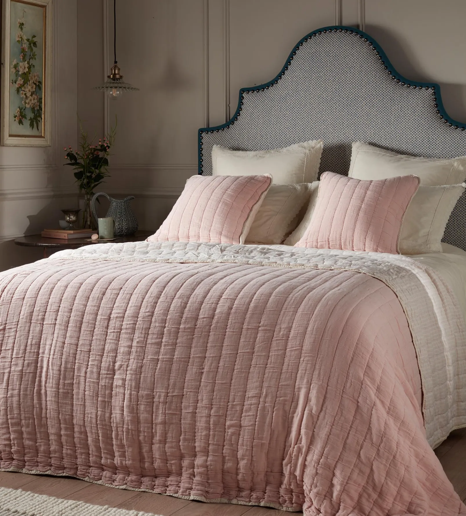 Pia Embroidered 100% Cotton Duvet Cover