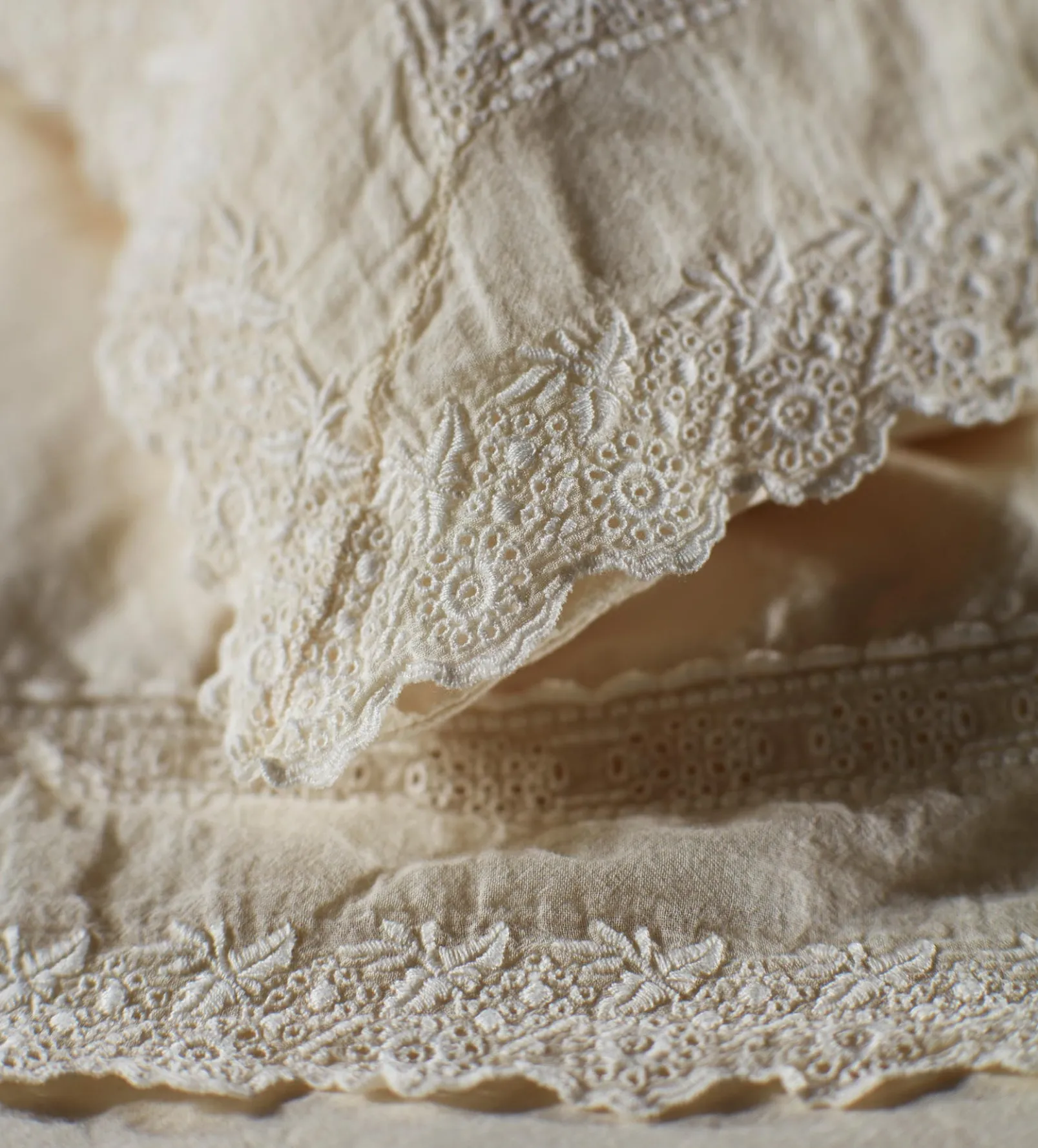 Pia Embroidered 100% Cotton Pillowcase