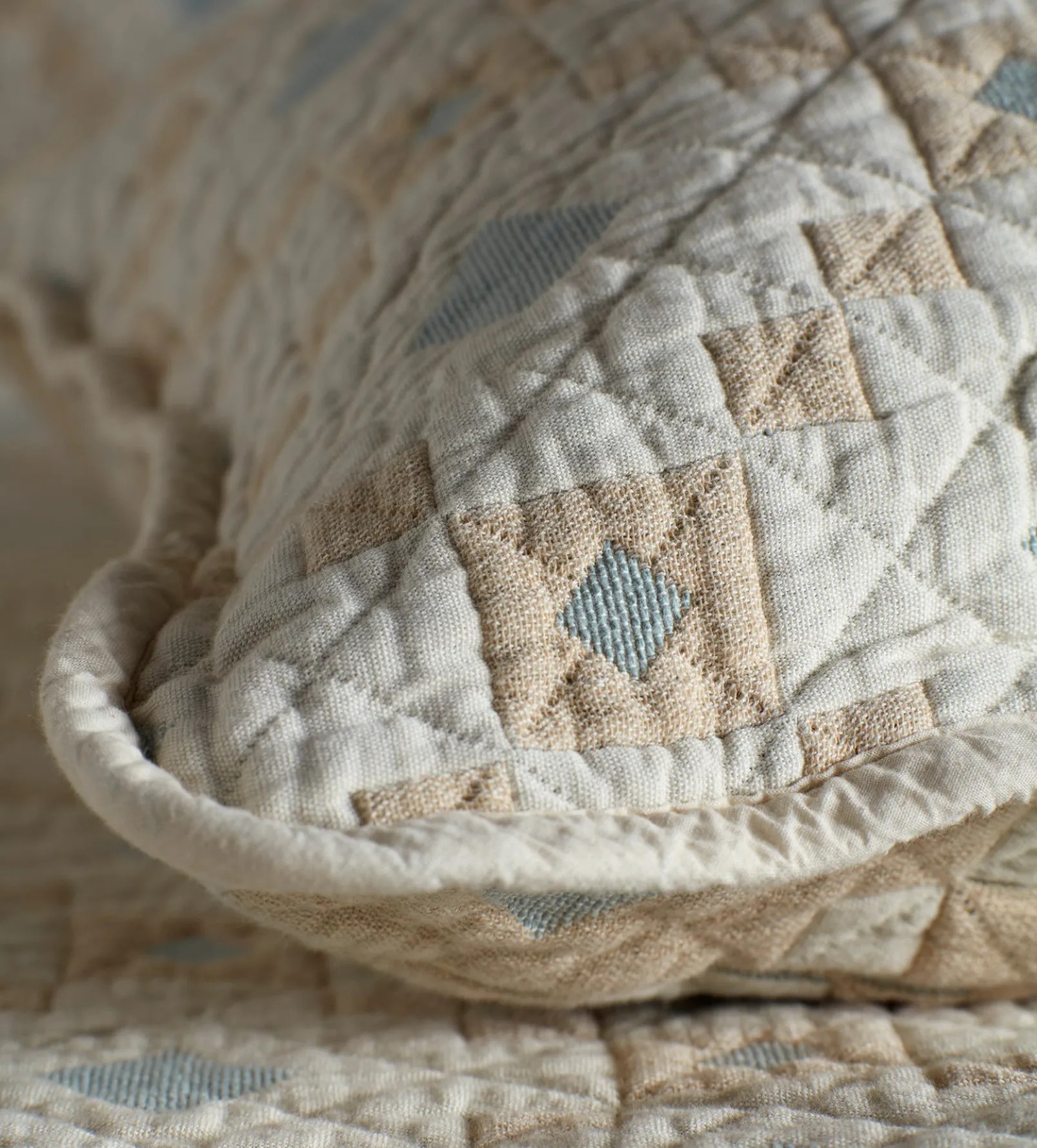 Pippa Patchwork 100% Cotton Quilted Cushion Cover