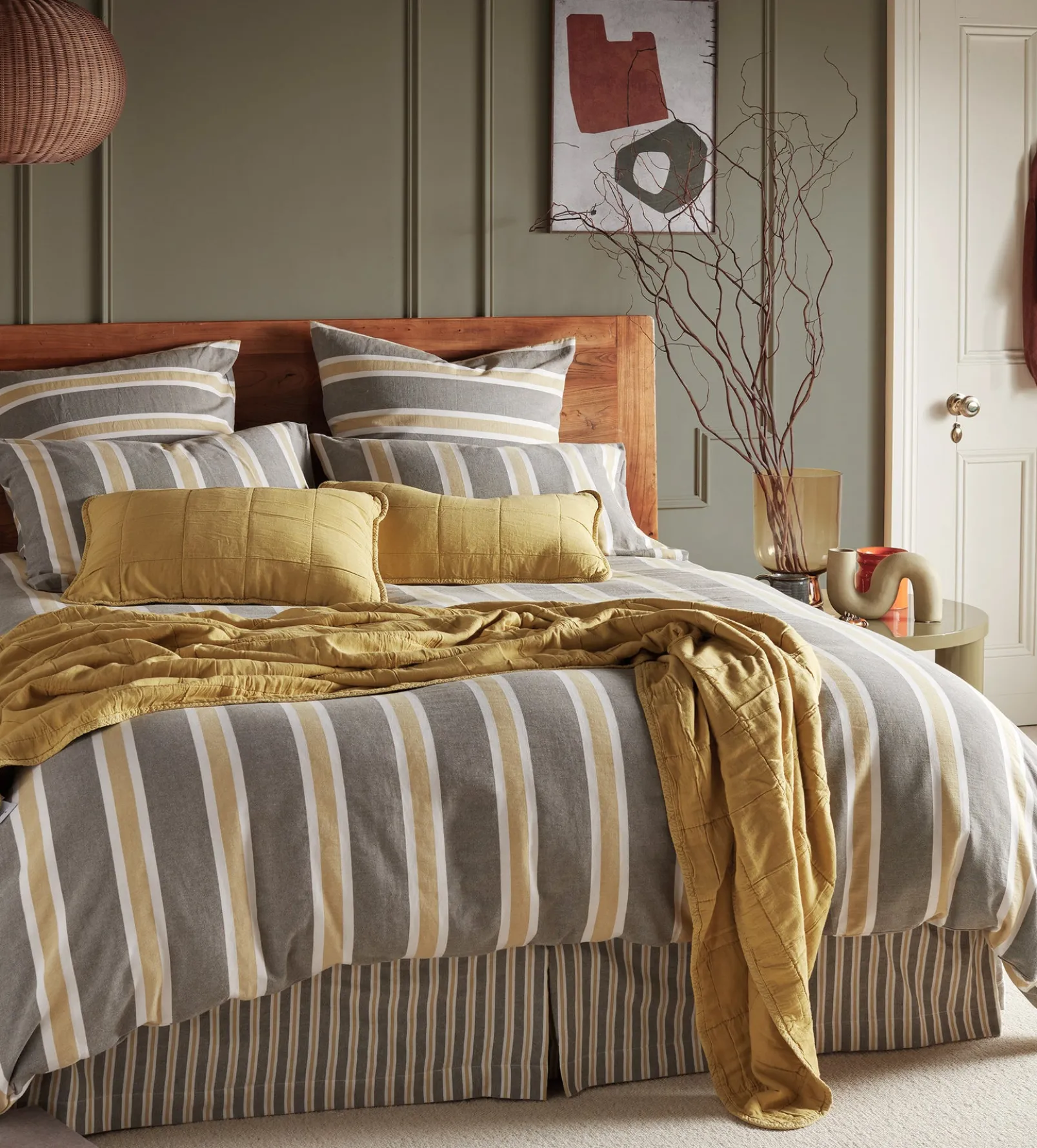 Sadie Stripe 100% Organic Cotton Duvet Cover