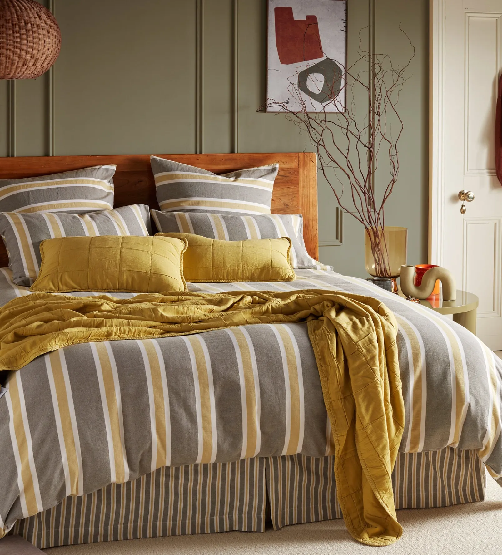 Sadie Stripe 100% Organic Cotton Valance