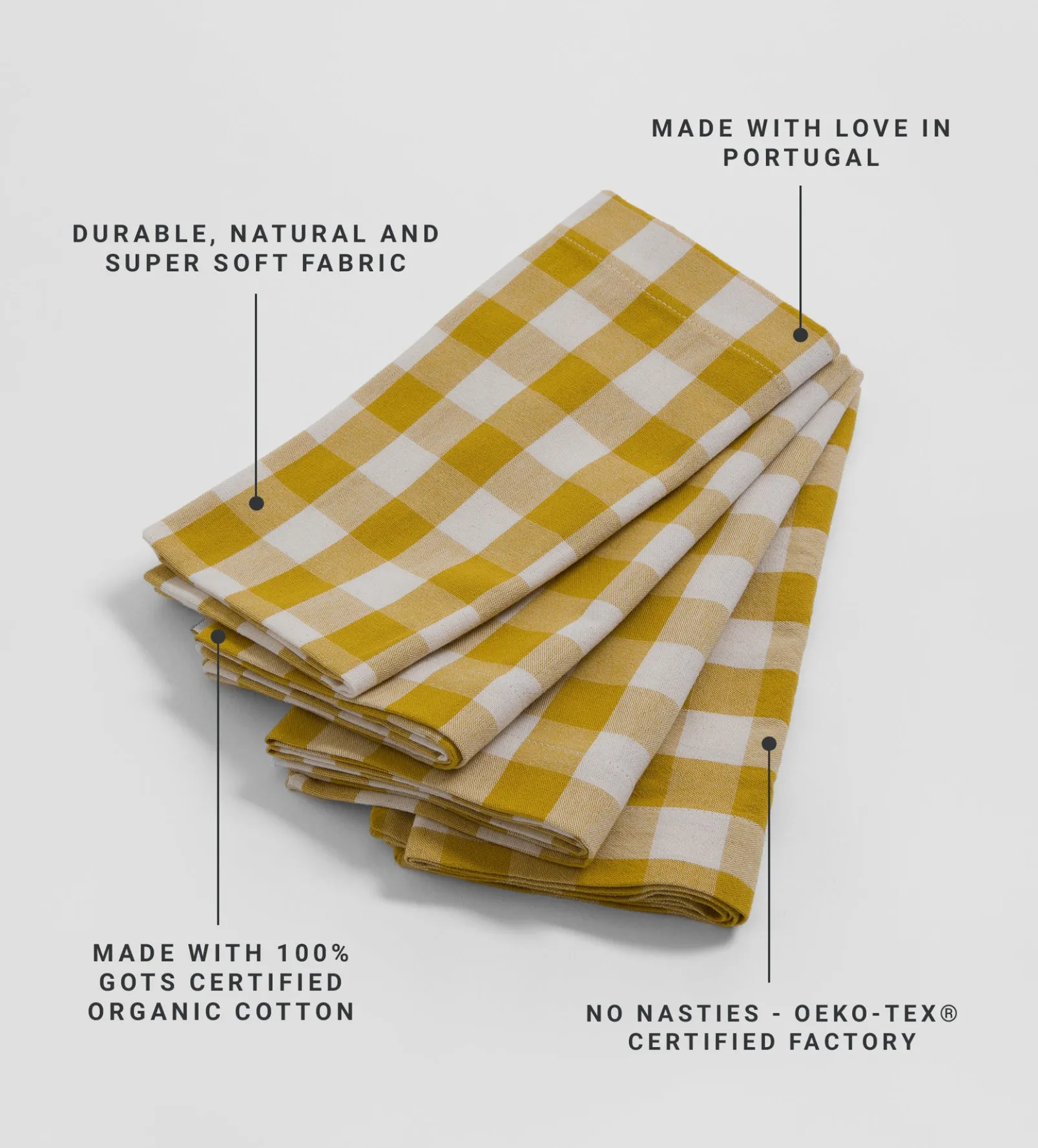 Saffron Heidi 100% Organic Cotton Napkins - Set of 4