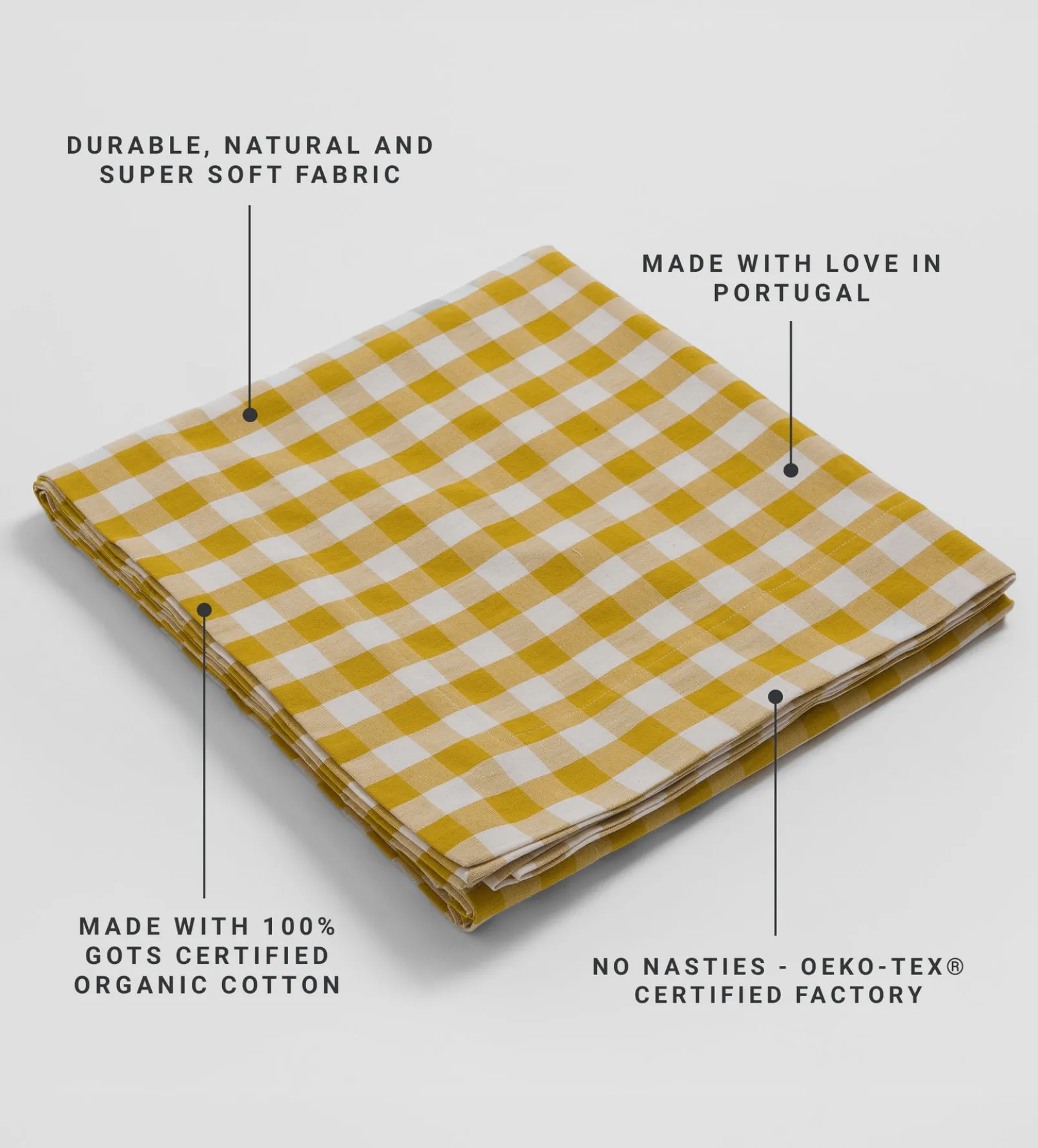 Saffron Heidi 100% Organic Cotton Tablecloth