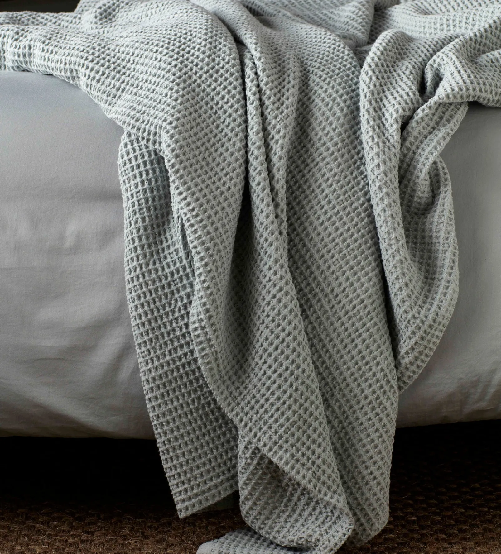 Sage Big Waffle 100% Cotton Throw