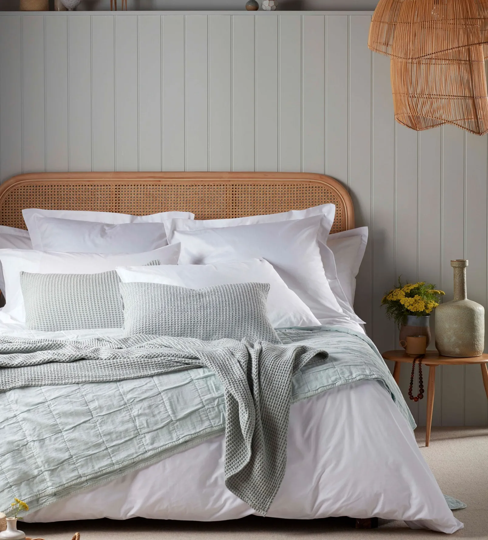 Sage Big Waffle 100% Cotton Throw